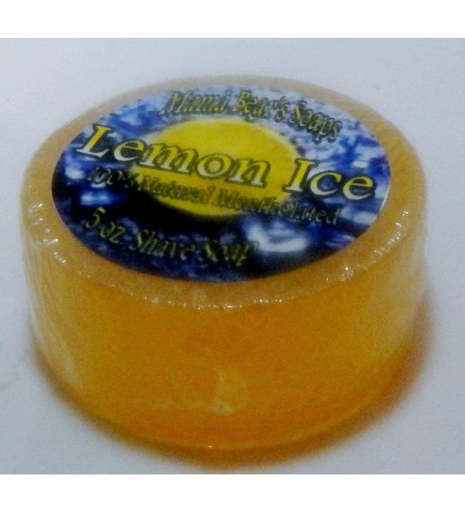 Lemon Ice Natural Mentholated Shave Soap with Italian Lemon Essential Oil
