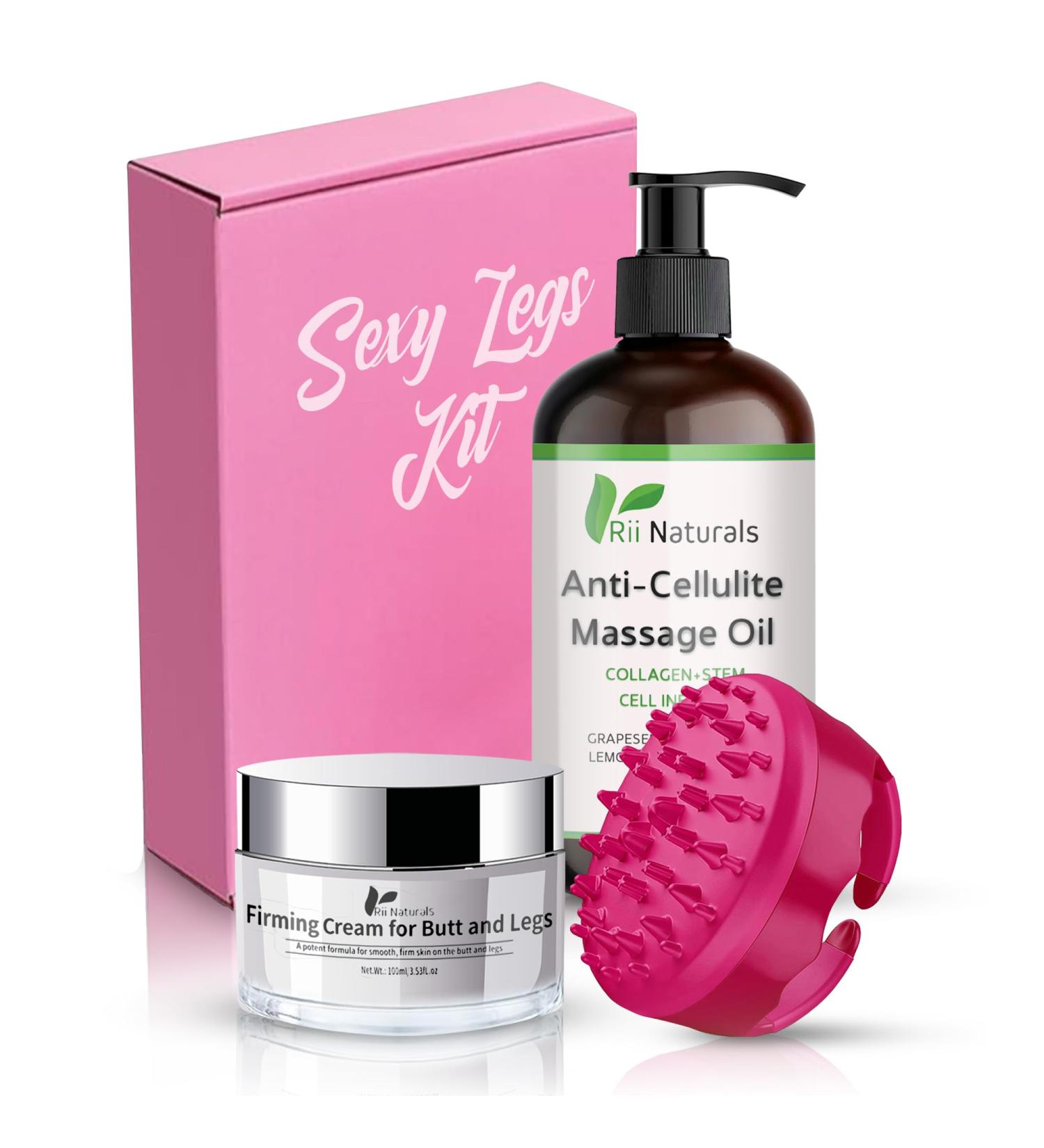 Anti Cellulite Massage Oil Body Massage Oil Collagen and Stem Cells Butt Firming and Lifting Cream Leg Firming and Tightening Cream Body Scrubber Massager - Buy Online on GoSupps.com