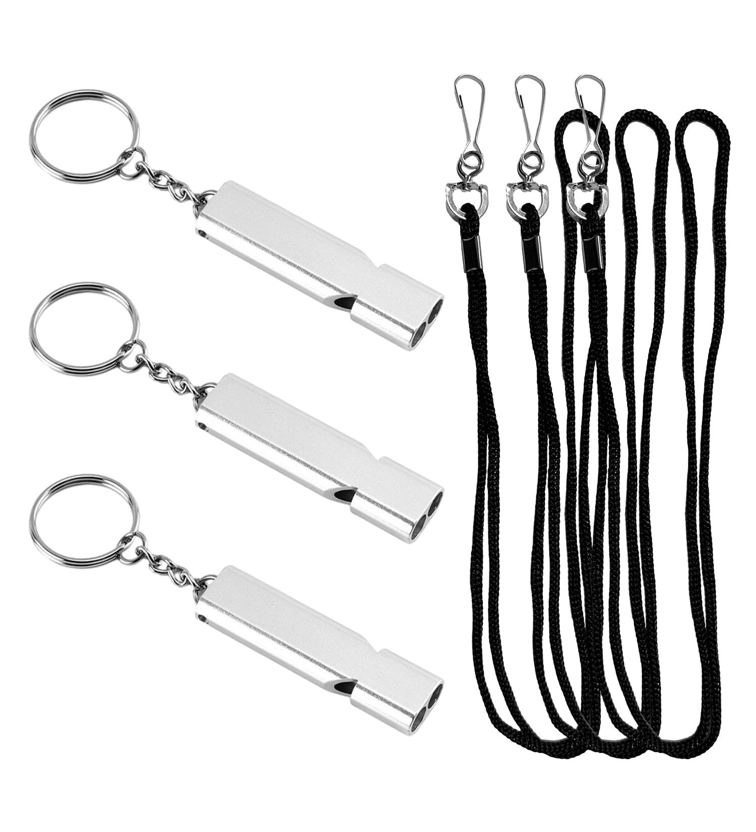 Memofynd Stainless Steel Emergency Pipes - 3pcs Silver with Black Rope | Survival Safety Gear - Buy Online on GoSupps.com