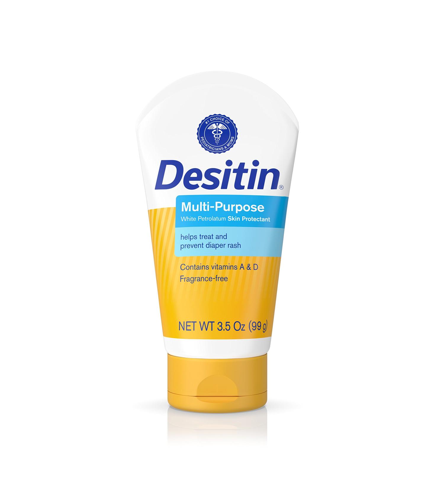 Desitin Skin Protectant & Diaper Rash Ointment with Vitamins A & D 3.5 oz Travel Size Tube - Buy Online on GoSupps.com