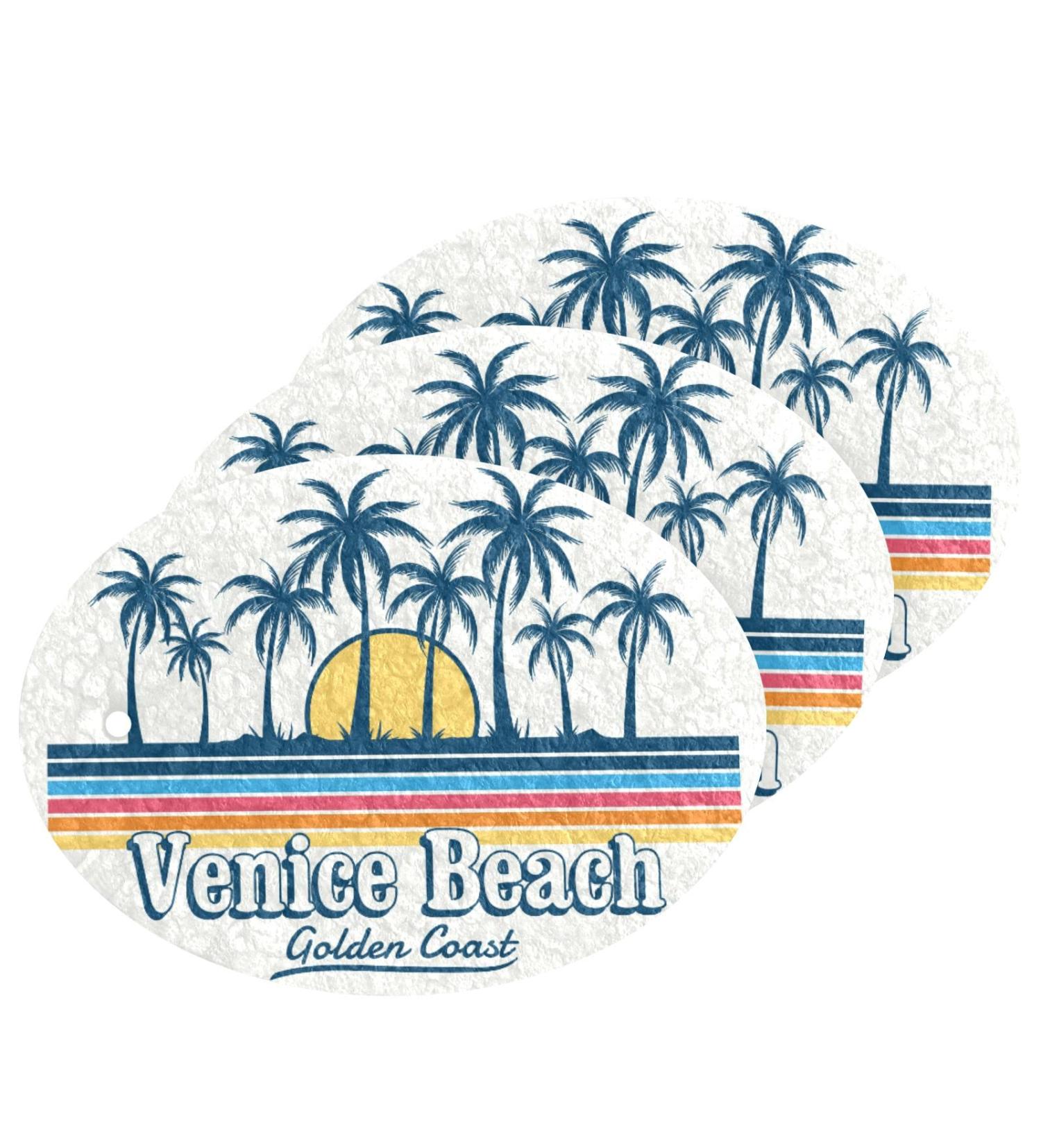 3-Pack Cleaning Kitchen Sponges Oval Venice Beach Kitchen Cellulose Dishwashing Wood Pulp Cotton - Buy Online on GoSupps.com