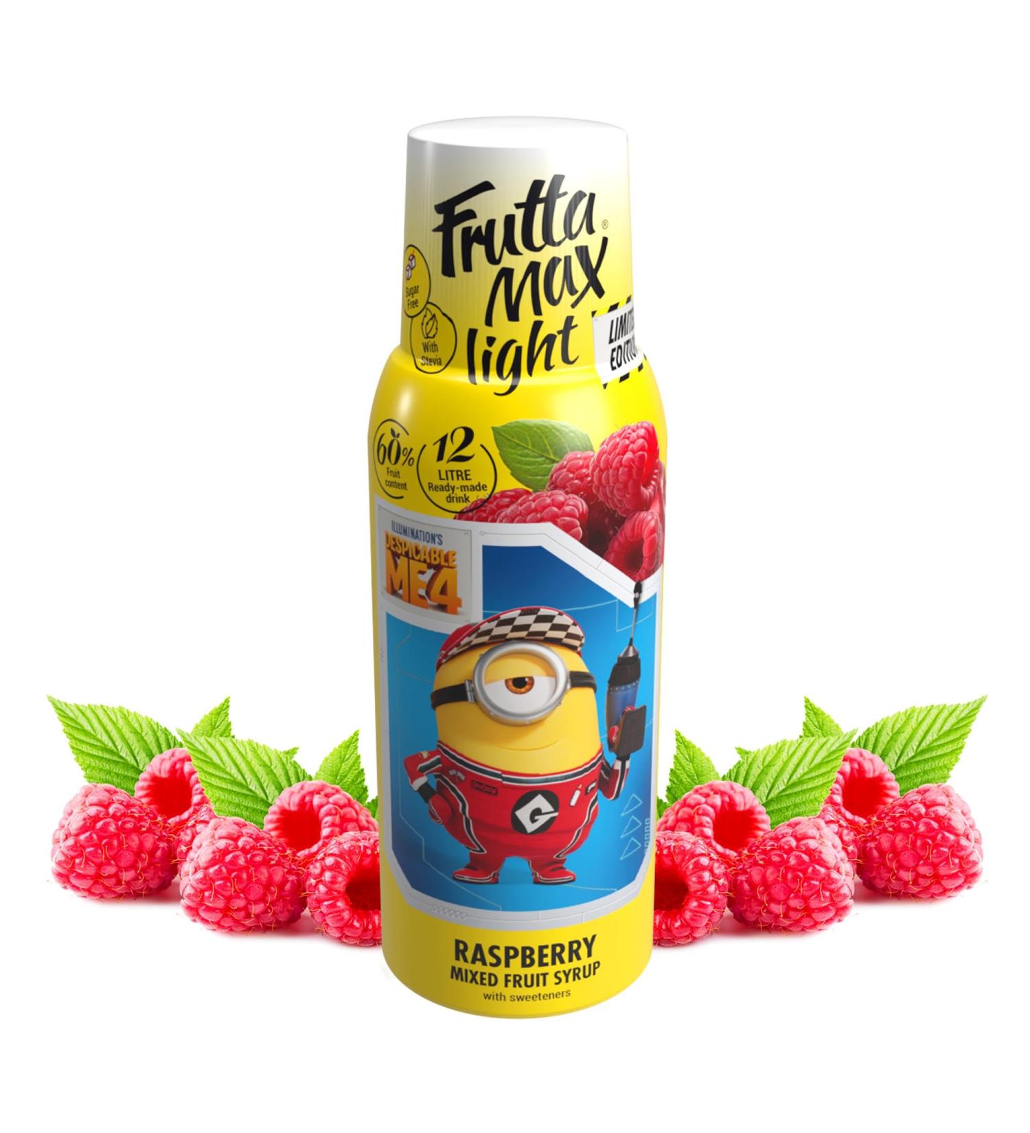 Light - Low Carb - Fitness FruttaMax Syrup | Zero Sugar | With Stevia | 50-60% Fruit Content 500ml (Minions Raspberry Light) - Buy Online on GoSupps.com