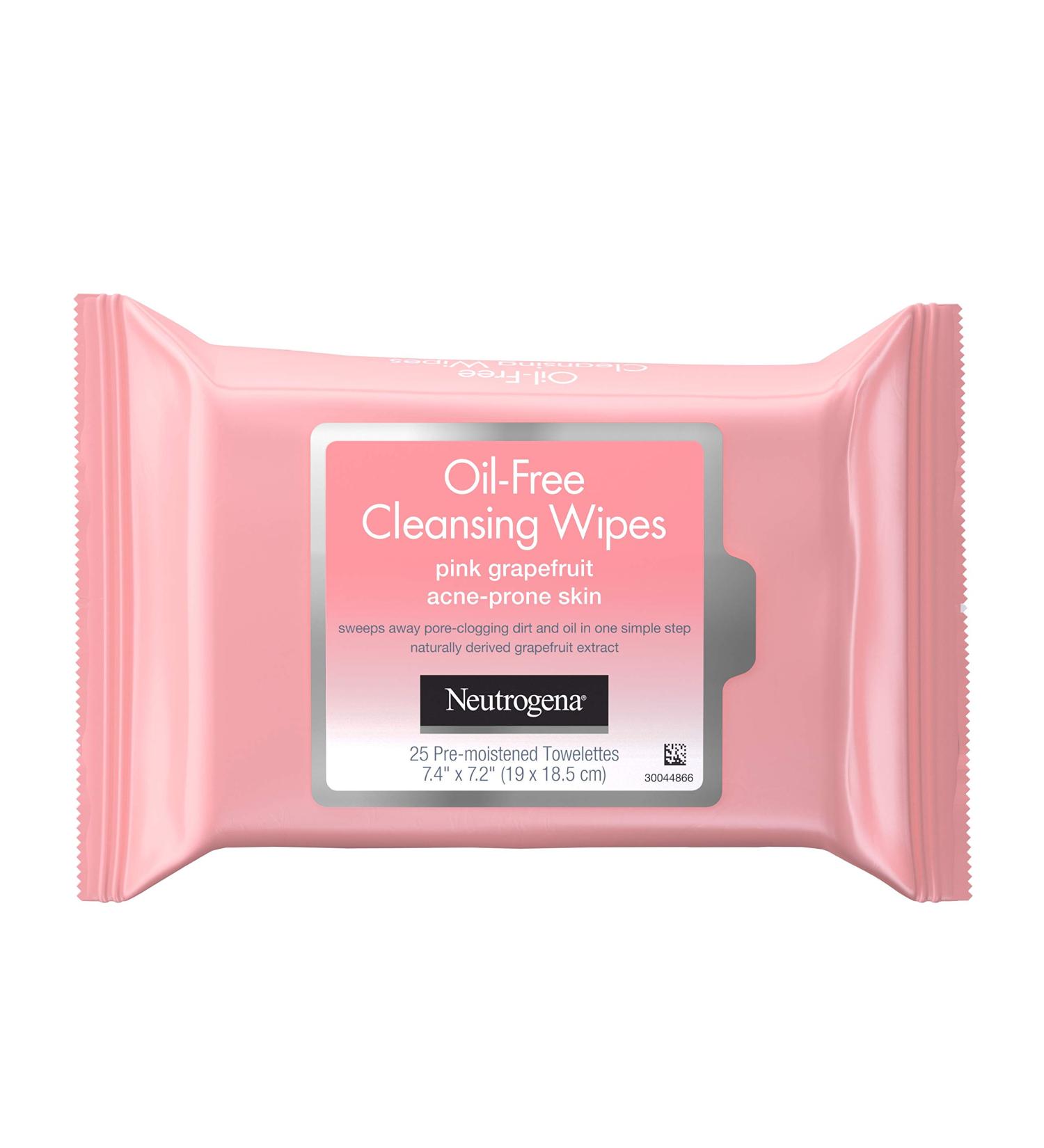Neutrogena Oil-Free Acne Face Towelettes with Pink Grapefruit, 25 Count - Buy Online on GoSupps.com