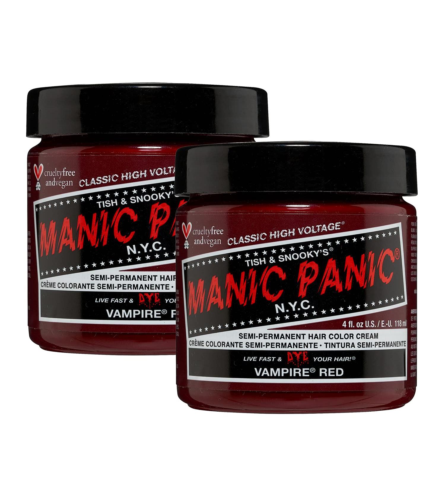 Manic Panic Vampire Red Hair Dye - Vegan Cruelty-Free Semi-Permanent 2x118ml | Intense Color & Long-Lasting Results - Buy Online on GoSupps.com