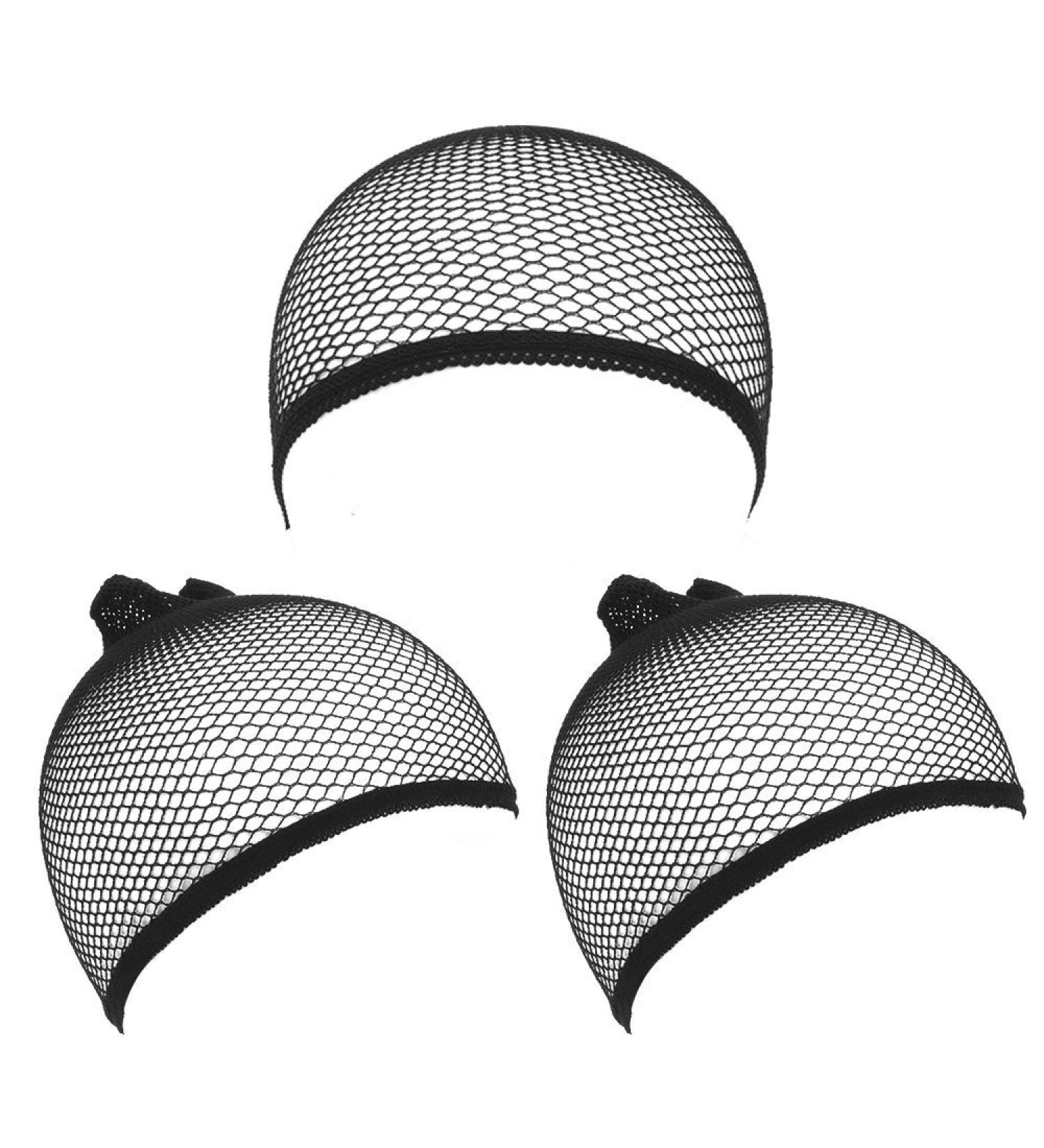 3PCS Nylon Wig Caps - Elastic Hair Mesh Net for Comfortable Wig Wear - Black Open Ended Hair Nets - Buy Online on GoSupps.com