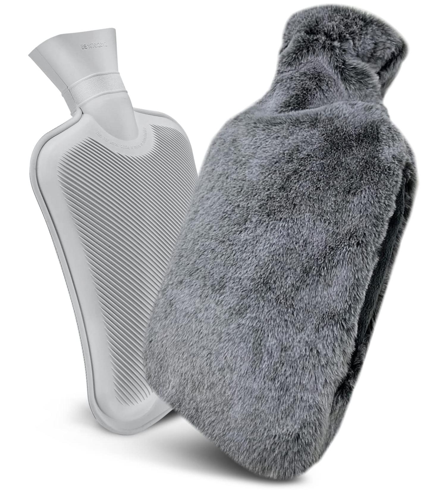 Luxury 1.8L Heat Bottle with Plush Cover - Soft Rubber Hot Water Bag for Women & Seniors | Cold Protection & Hand Warmer - Umhell - Buy Online on GoSupps.com