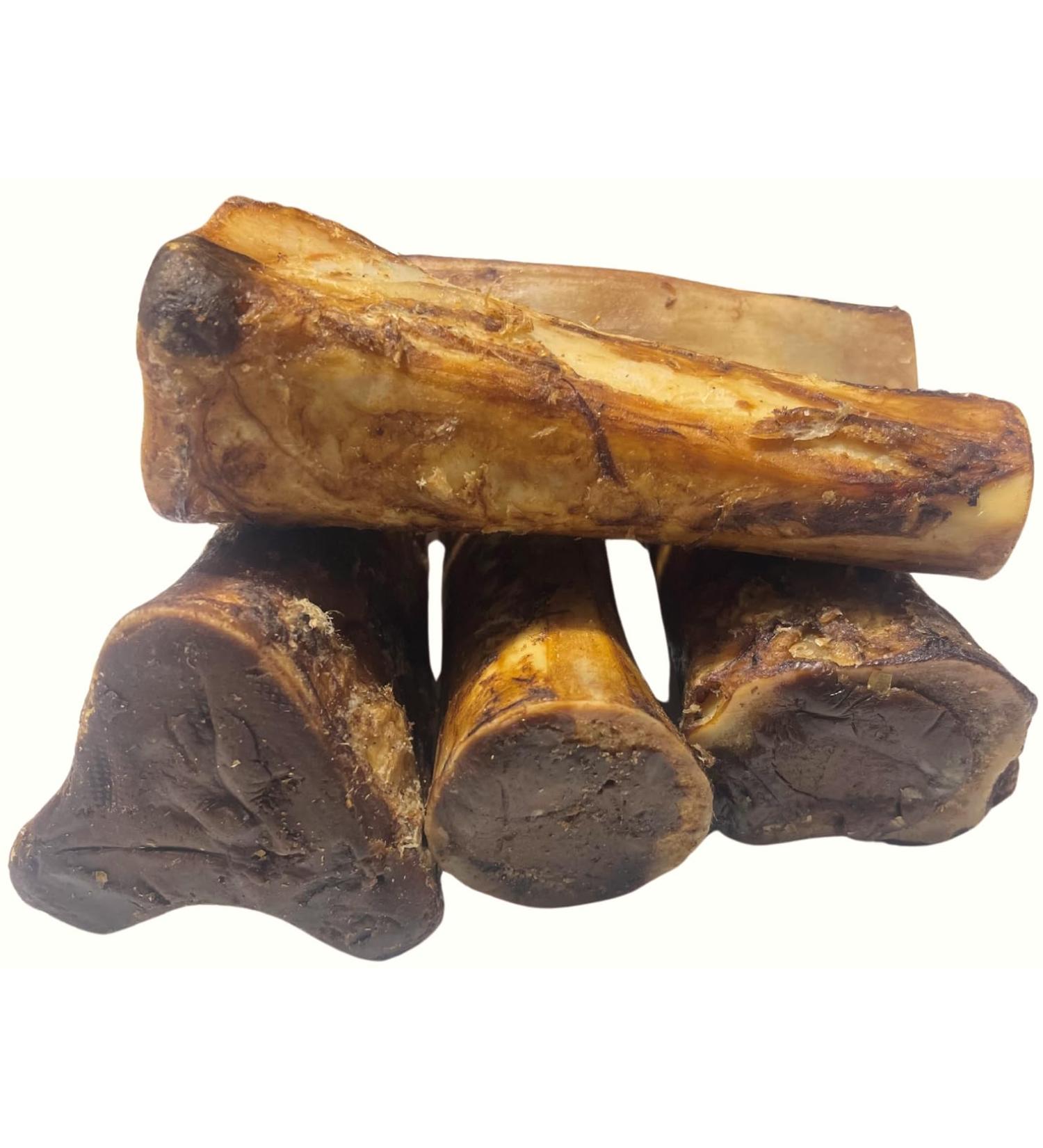 Natural Stuffed Marrow Bones - *(Pack of 5-6 INCH)* - Marrow Bones for Dogs - (Beef/Sweet Potato/Bacon and Cheese OR PB Stuffed) - Dog CHEW Treat - 100% Natural - (5 Pack - Peanut Butter) - Buy Online on GoSupps.com