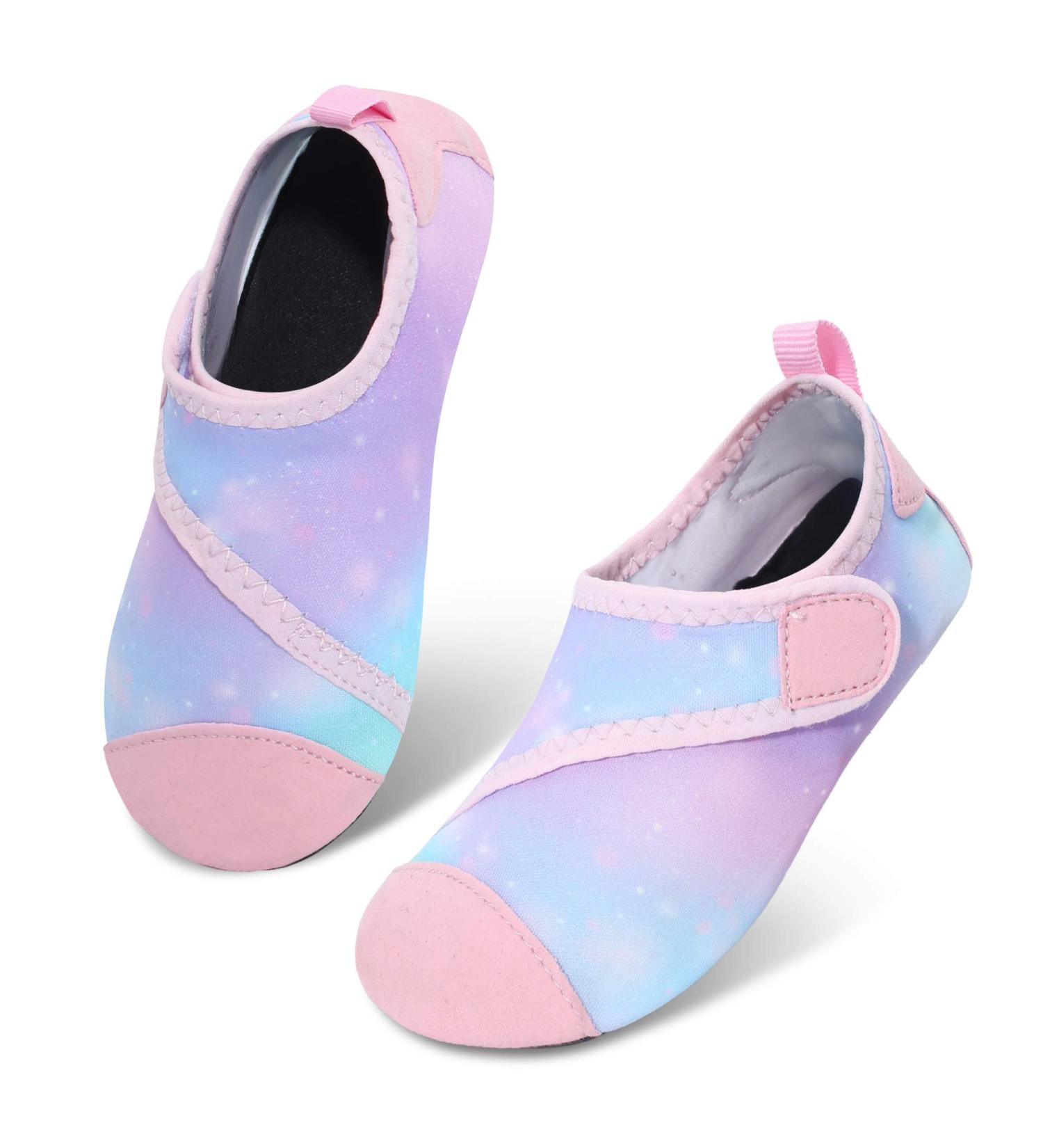JIASUQI Kids Water Shoes Quick Dry Aqua Socks 4/5 UK Child - Light Pink - Buy Online on GoSupps.com