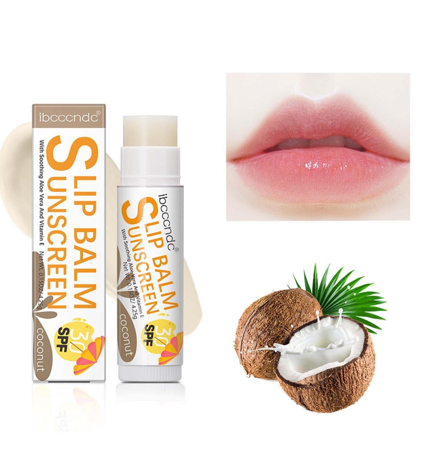 Chapstick with SPF 30 | Hydrating Lip Sunblock for Protects | Hydrating Lip Sunblock Lip Sunscreen Travel Size Sunscreen for Lips Lip Care Sun Protection Protects Soothes and Moisturizes Vesone #2 Coconut Flavor - Buy Online on GoSupps.com