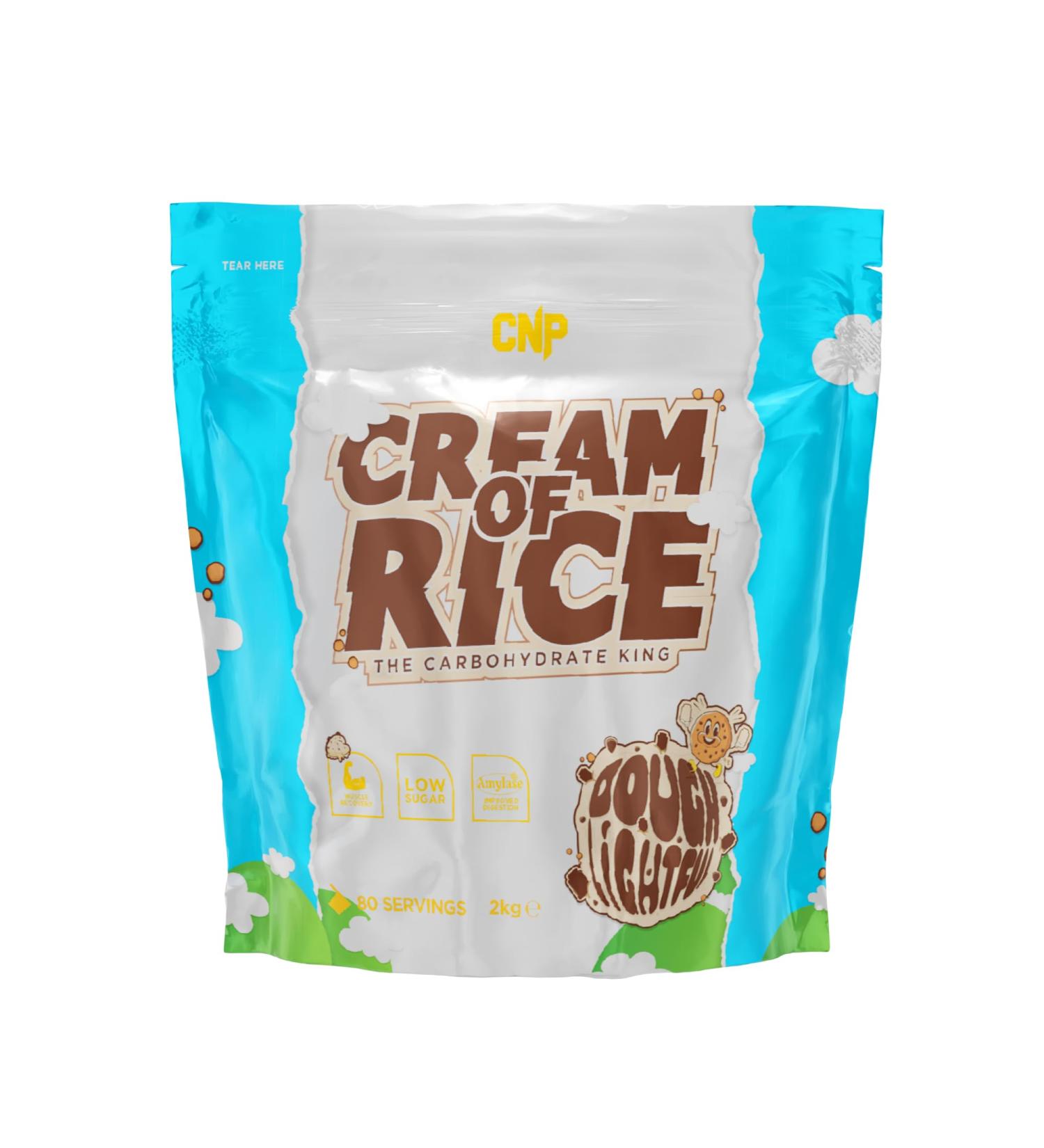 CNP Carbohydrate King Low Sugar Cream of Rice for Muscle Recover with Amylase for Easy Digestion 2kg and 80 Servings 6 Creamy Flavours (2.00 kg (Pack of 1) Doughlightful) Doughlightful 2.00 kg (pack of 1)