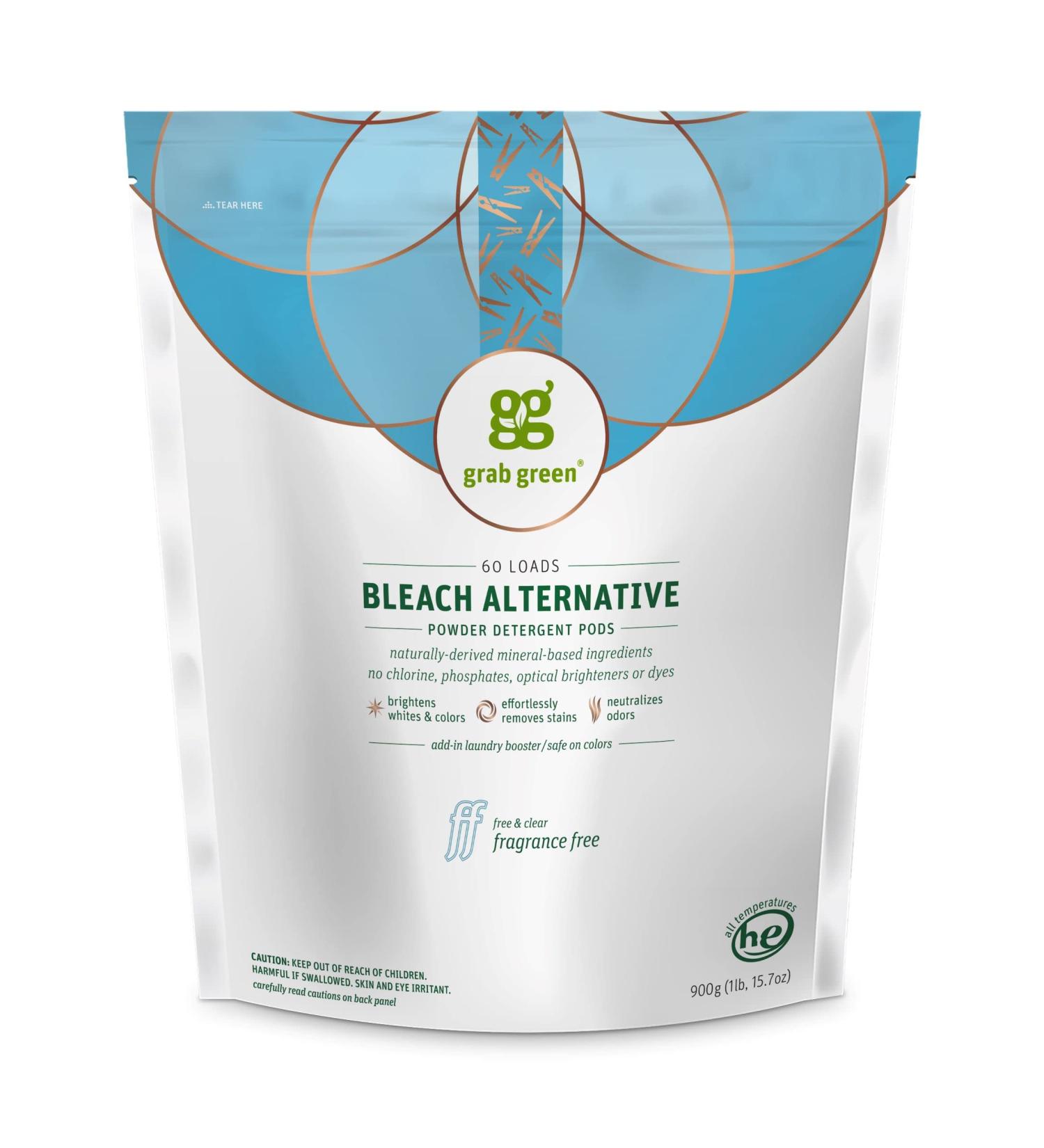 Grab Green Bleach Alternative Pods Fragrance Free - 60 Loads, 2 lbs 6 oz - Buy Online on GoSupps.com