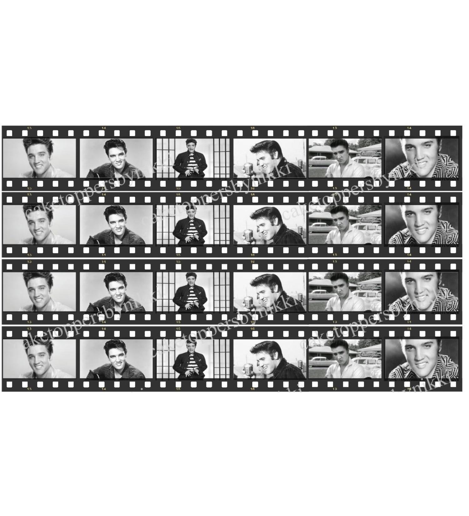 Elvis Presley Icing Film Strips X 4 Uncut Cake Topper