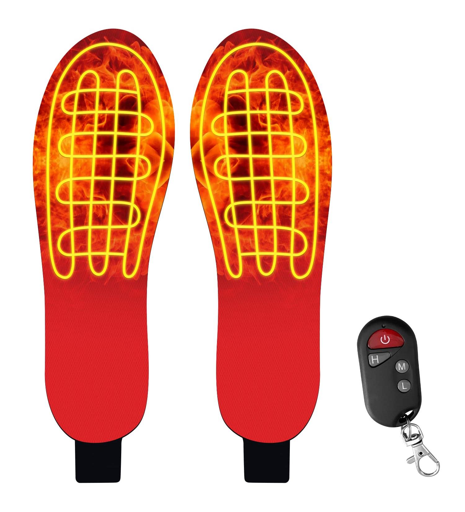 iHEAT Rechargeable Heated Insoles - Remote Control Thermal Foot Warmer for Women & Men - Wireless, Red - L-Women's 10-13, Men's 8-13 - Buy Online on GoSupps.com
