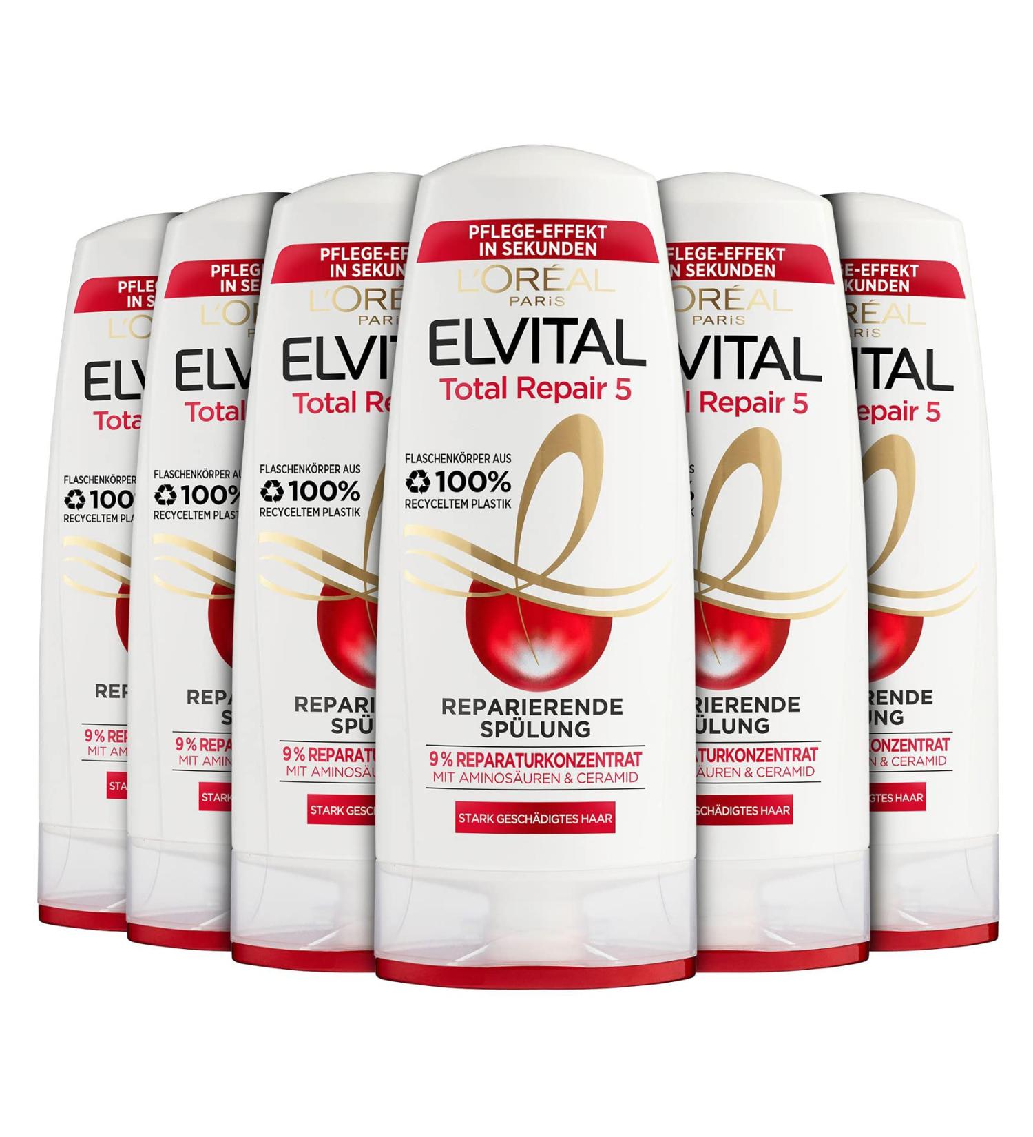 L'Or al Paris Elvital Repair Conditioner Total Repair 5 - Pack of 6 (6 x 250 ml) | Buy Online Internationally - Buy Online on GoSupps.com