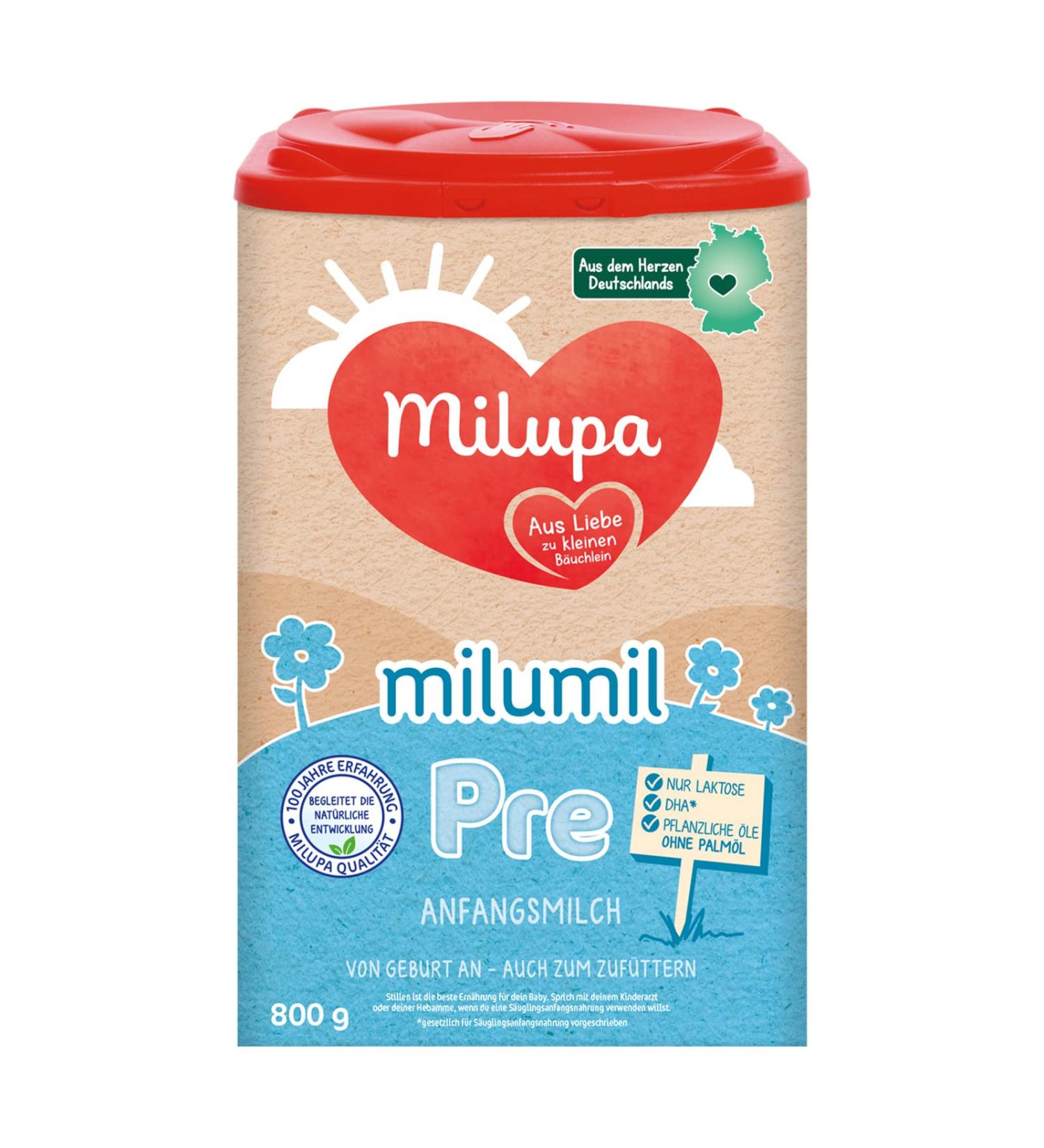 Milupa Milumil Pre-Initial Baby Milk Powder - 800g | Essential Nutrients No Palm Oil - Ideal from Birth | International Shipping - Buy Online on GoSupps.com
