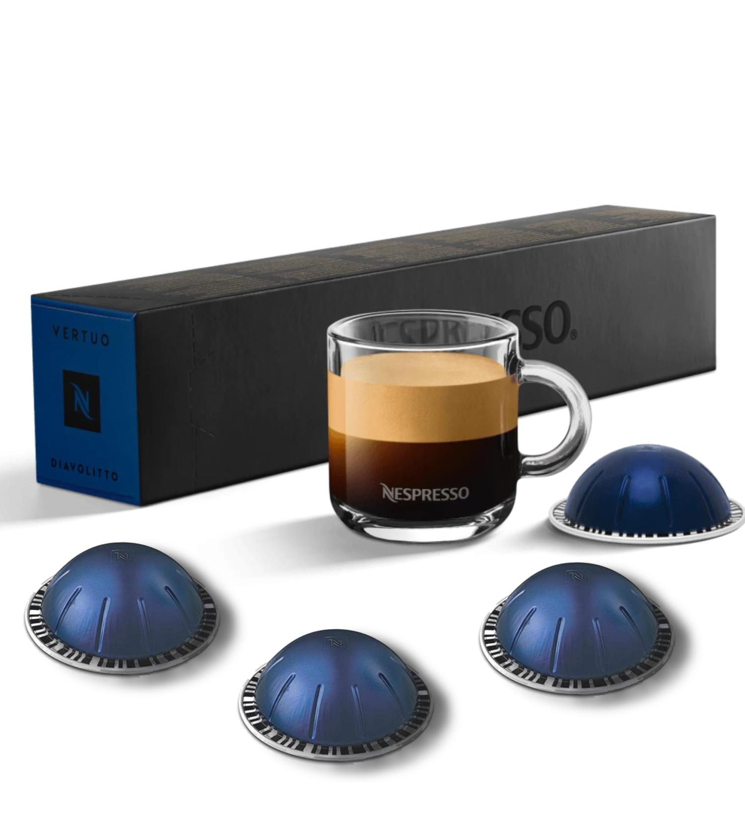 Coffee Pods Vertuo Line Diavolitto Flavour Coffee 4 Sleeves Total 40 Capsules Compatible with Nespresso Vertuo - Buy Online on GoSupps.com