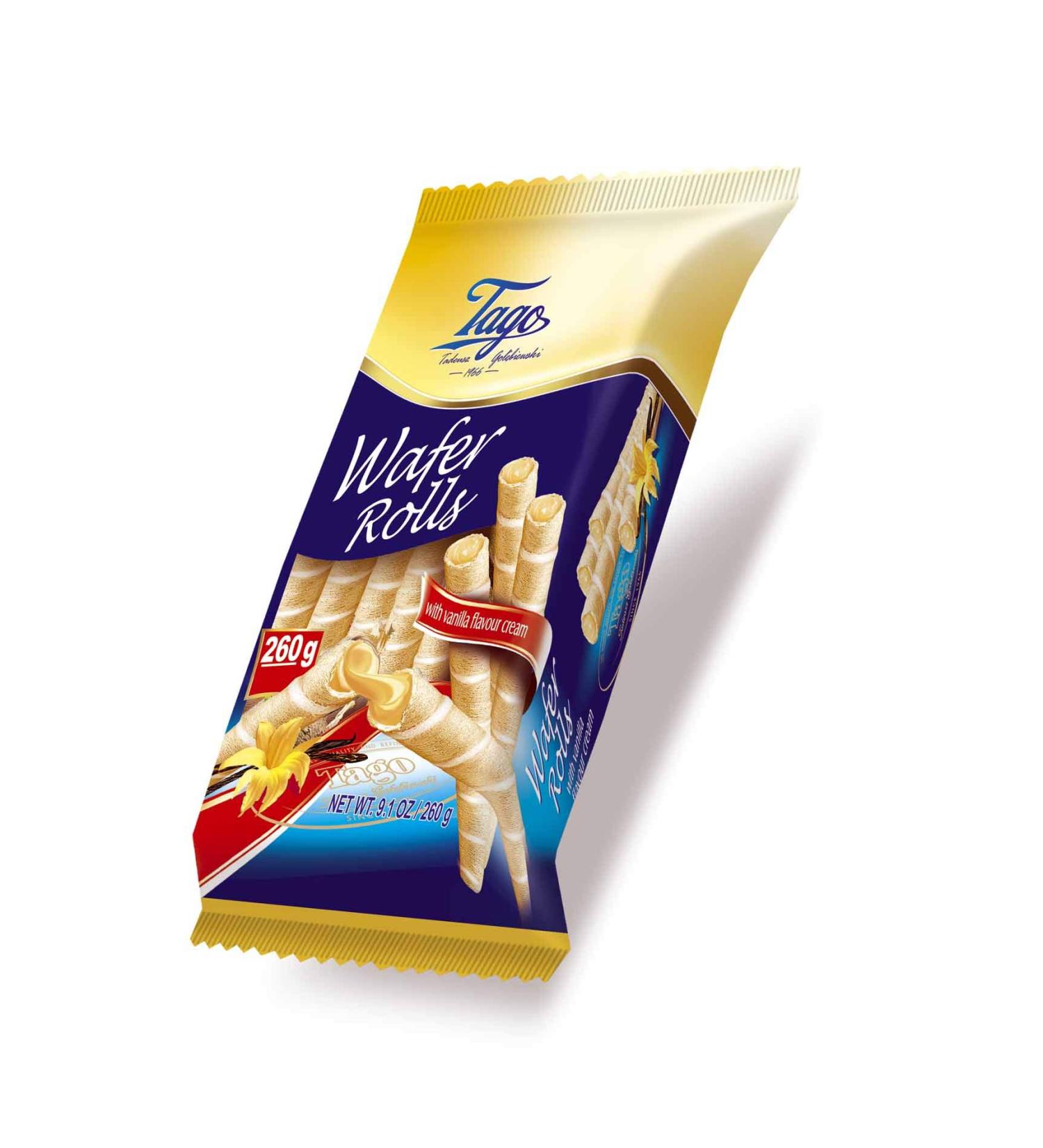Tago Wafer Rolls Vanilla 150G