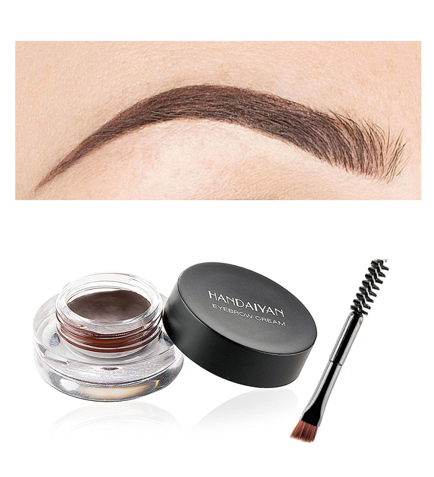Eyebrow Cream Waterproof Eyebrow Gel Long Lasting Brow Pomade with Brush Natural Versatile Tinted Brow Gel Creates Natural Looking Brows for Holiday Parties Makeup (2#Dark brown) - Buy Online on GoSupps.com