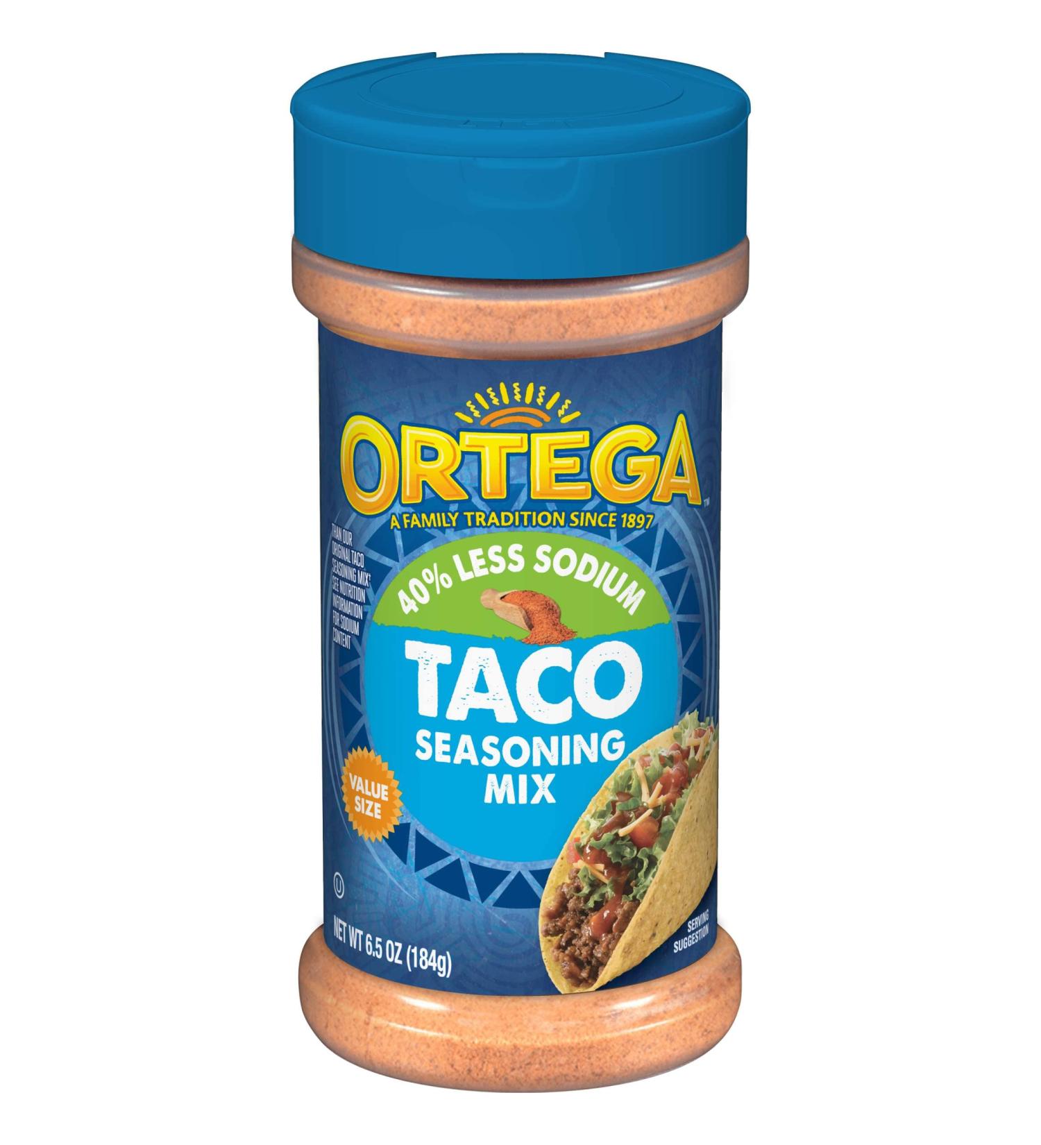 Ortega Seasoning Mix 40% Less Sodium Taco 6.5 Ounce - Pack of 1 - Buy Online on GoSupps.com