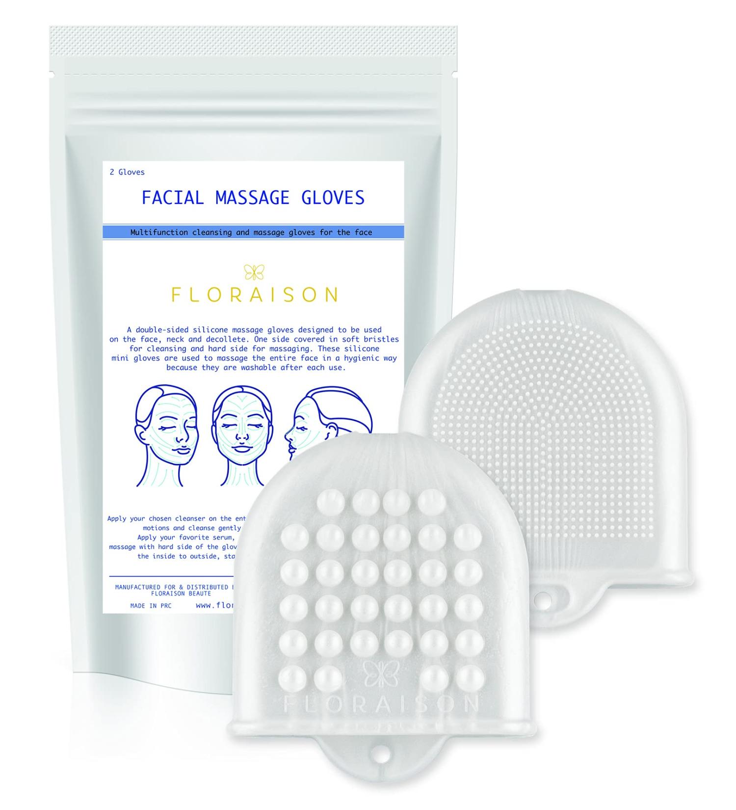 Mini Glow Soft Silicone Facial Cleansing Brush & Face Massager Set - Metallic White | Luxury Skincare Gift - Buy Online on GoSupps.com