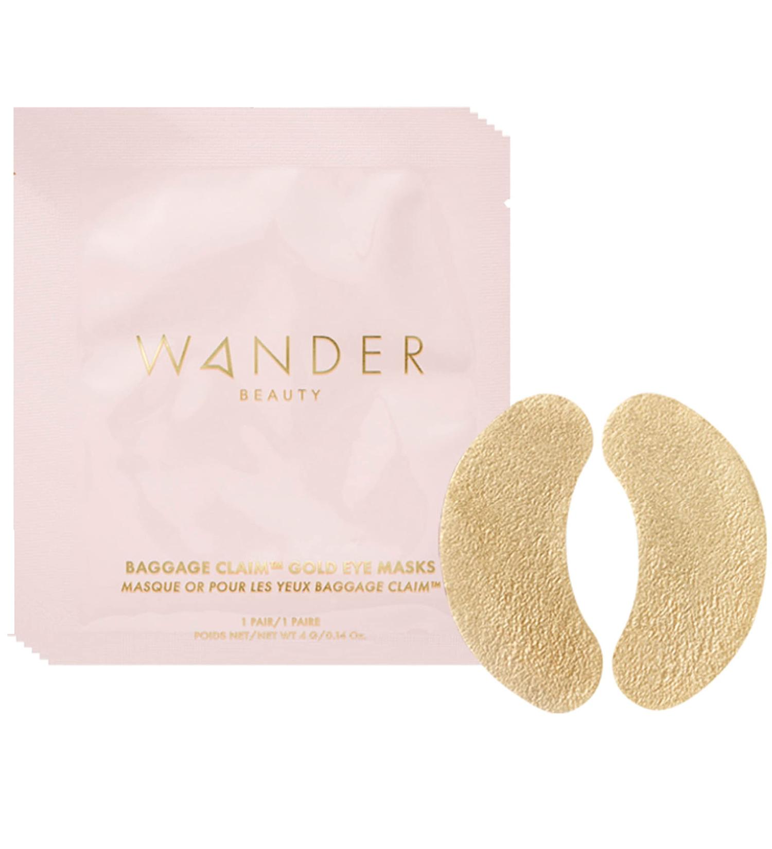 WANDER BEAUTY BAGGAGE CLAIM Gold Under Eye Patches | Brighten Dark Circles, Hydrate, and Reduce Puffy Eye Bags | Hyaluronic Acid Eye Mask for Fine Lines and Wrinkles (6 Pairs) - Buy Online on GoSupps.com