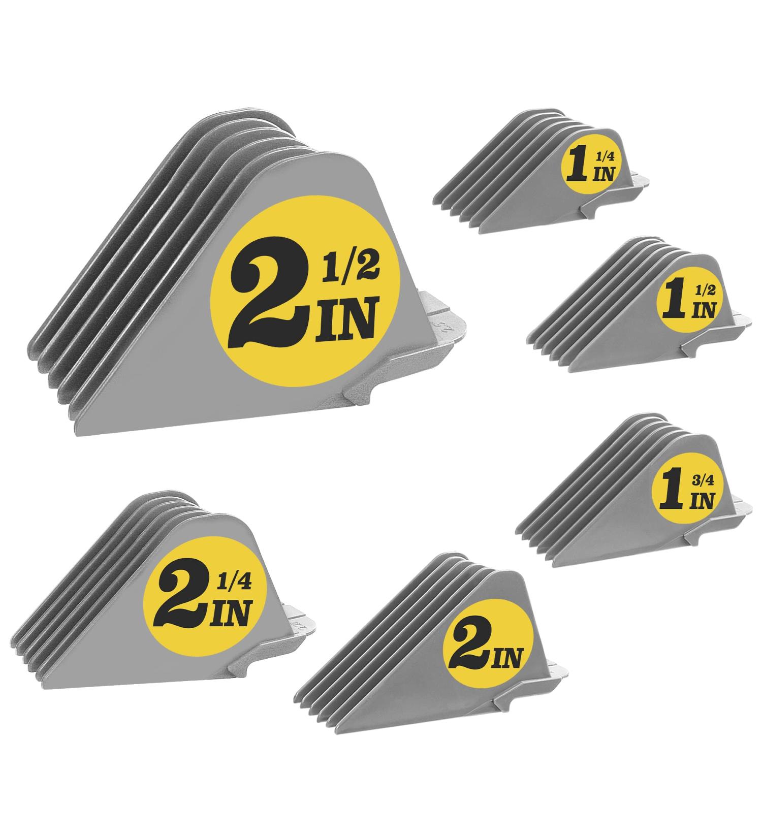 Wahl Clipper Guards - Professional 2.5 inch Cutting Guides Set (#20-10) - Strong & Sturdy - Extra Long - Gray - Buy Online on GoSupps.com