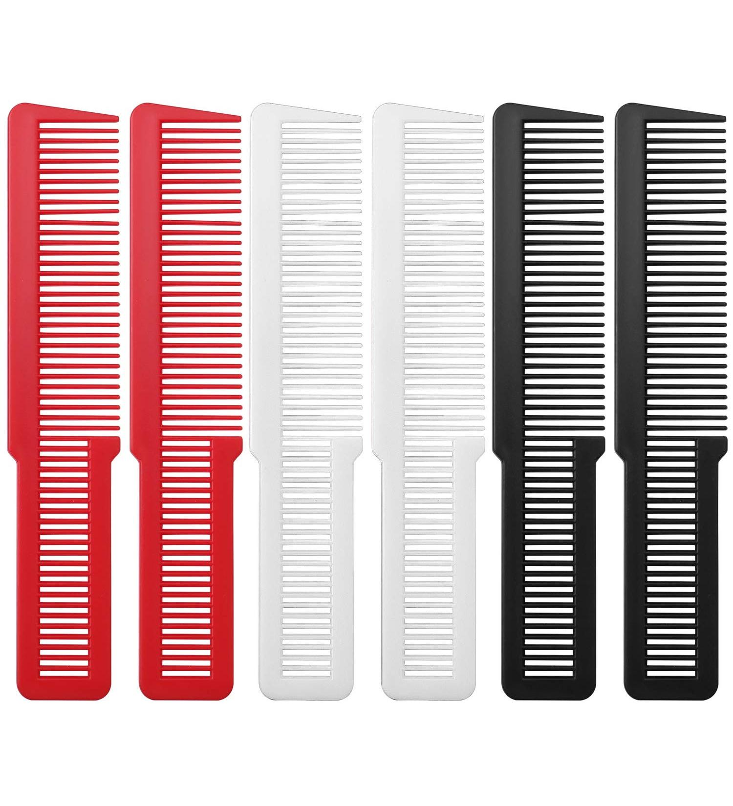 6-Piece Hair Cutting Comb Set - Barber & Stylist Combs for Salon & Home Use (Black, White, Red) - Buy Online on GoSupps.com