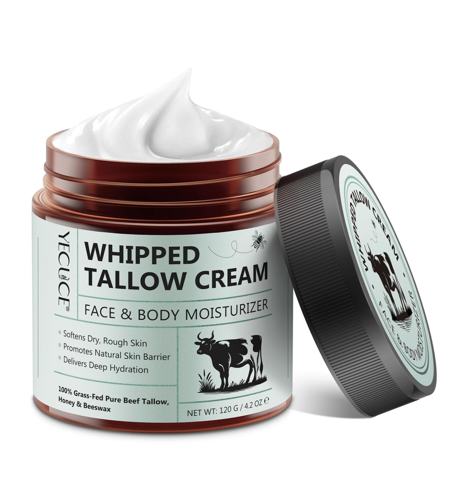 Beef Tallow and Honey Balm Beef Tallow for Skin Face & Body Moisturizer with Grass-Fed Pure Beef Tallow Honey Beeswax Whipped Tallow Cream Delivers Deep Hydration Skin - Buy Online on GoSupps.com