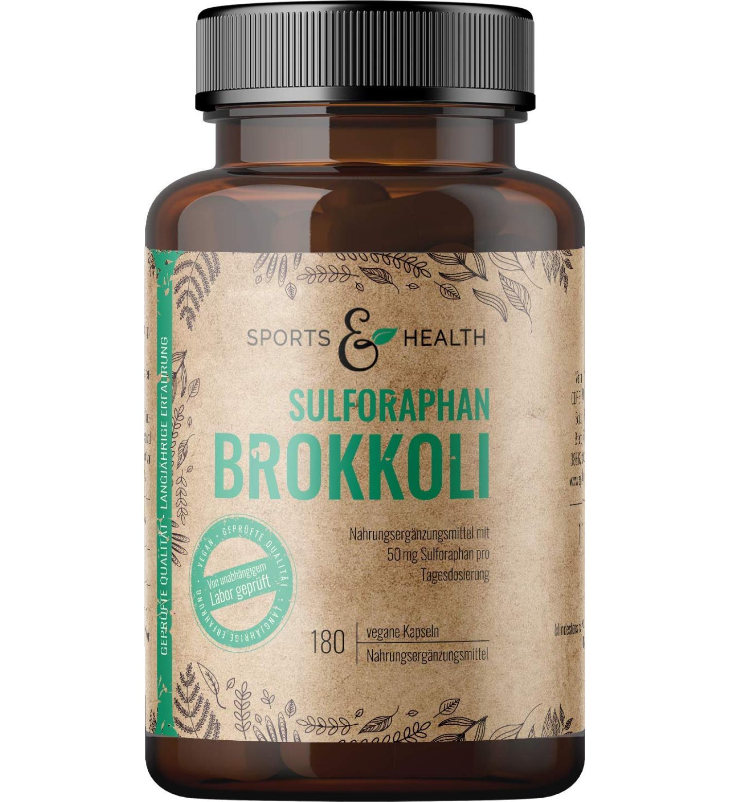 Broccoli Capsules 180 | Sulforaphane Vegan Supplement | No Fillers | Best Quality | Made in Germany | Broccoli Extract - Buy Online on GoSupps.com