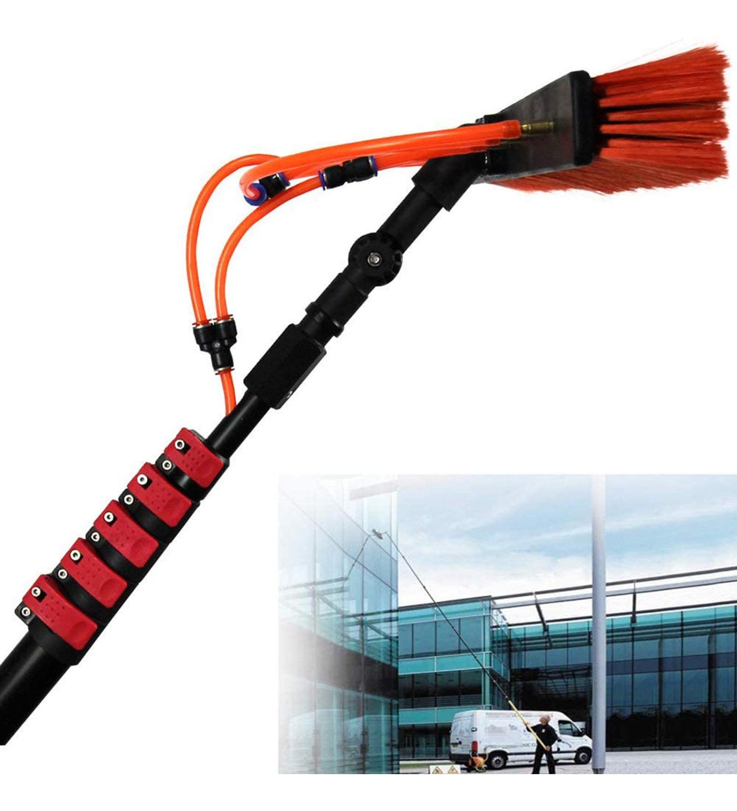 3.6M/5.4M/6M/7.2M/9M/11M Aluminum Alloy Water Fed Telescopic Brush Window Clean Equipment Telescopic Extension Pole Cleaning Kit for Trucks Windows Glass Wall Photovoltaic Panel Cleaning 12FT/3.6M - Buy Online on GoSupps.com