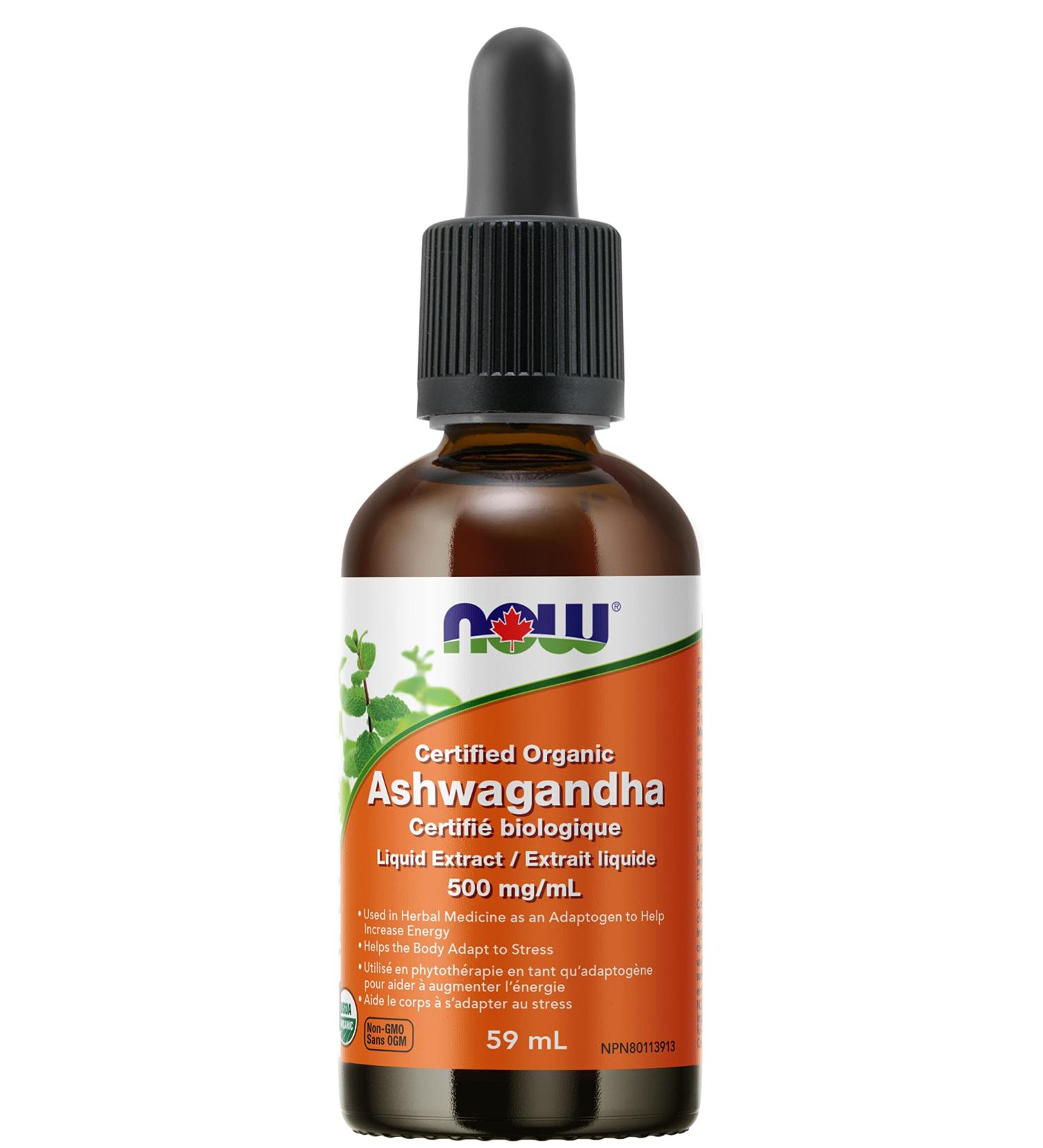 NOW Supplements Organic Ashwagandha Liquid Extract 59mL - Buy Online on GoSupps.com