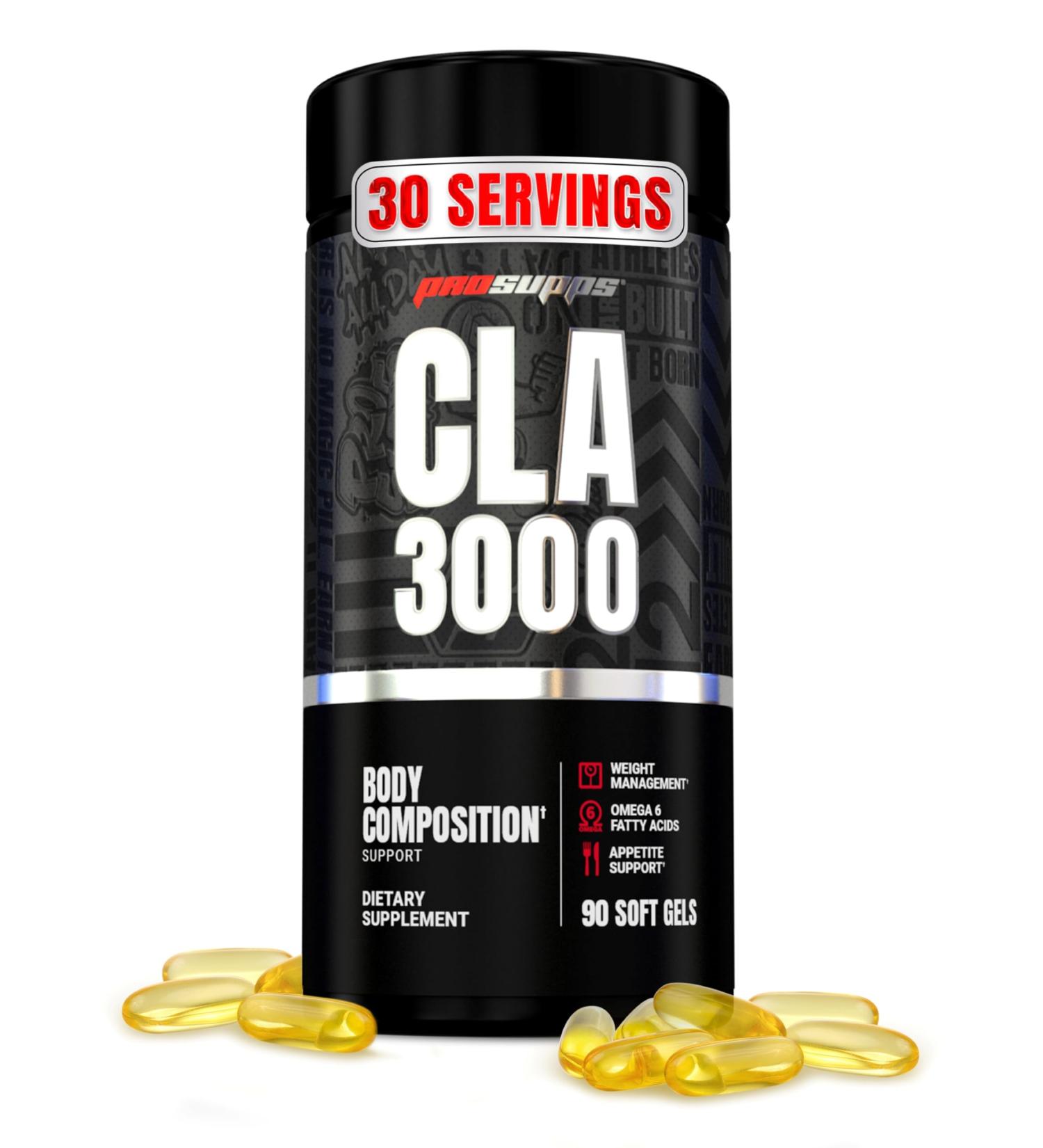 PROSUPPS CLA 3000 Lean Body Composition Support - Stim-Free Conjugated Linoleic Acid Workout Supplement for Weight Management & Appetite Support with Omega 6 Fatty Acid - Gym & Fitness - 90 Softgels - Buy Online on GoSupps.com