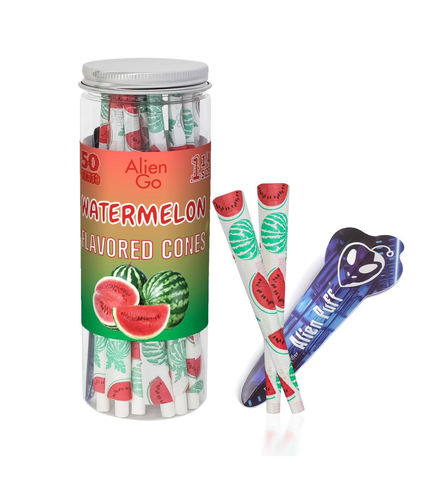 1 1/4 Size Flavored Pre Rolled Cones 84mm Cones Premium Rolling Papers 50 Packs Cones With Tip Tobacco Tools Suitable For Travel Home Sharing Gifts. watermelon - Buy Online on GoSupps.com