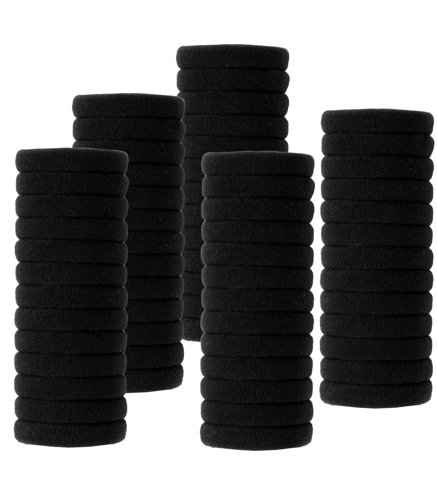 120pcs Black Soft Hair Ties for Thick & Thin Hair - Seamless Ponytail Holders for Women - No Damage Hair Elastics - Buy Online on GoSupps.com