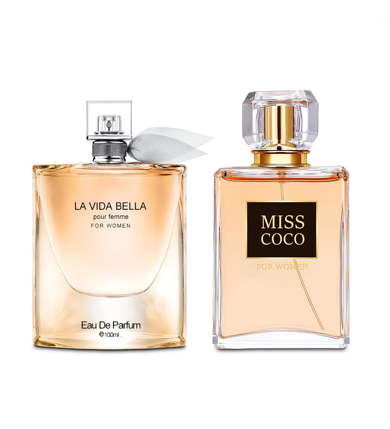 Women Perfume 2PCS Combo La Vida Bella&Miss Coco Nice Scent Eau De Parfum Long Lasting Fragrance 3.4 Fl Oz Spray Each for Daily Used la vida bella/miss coco. - Buy Online on GoSupps.com