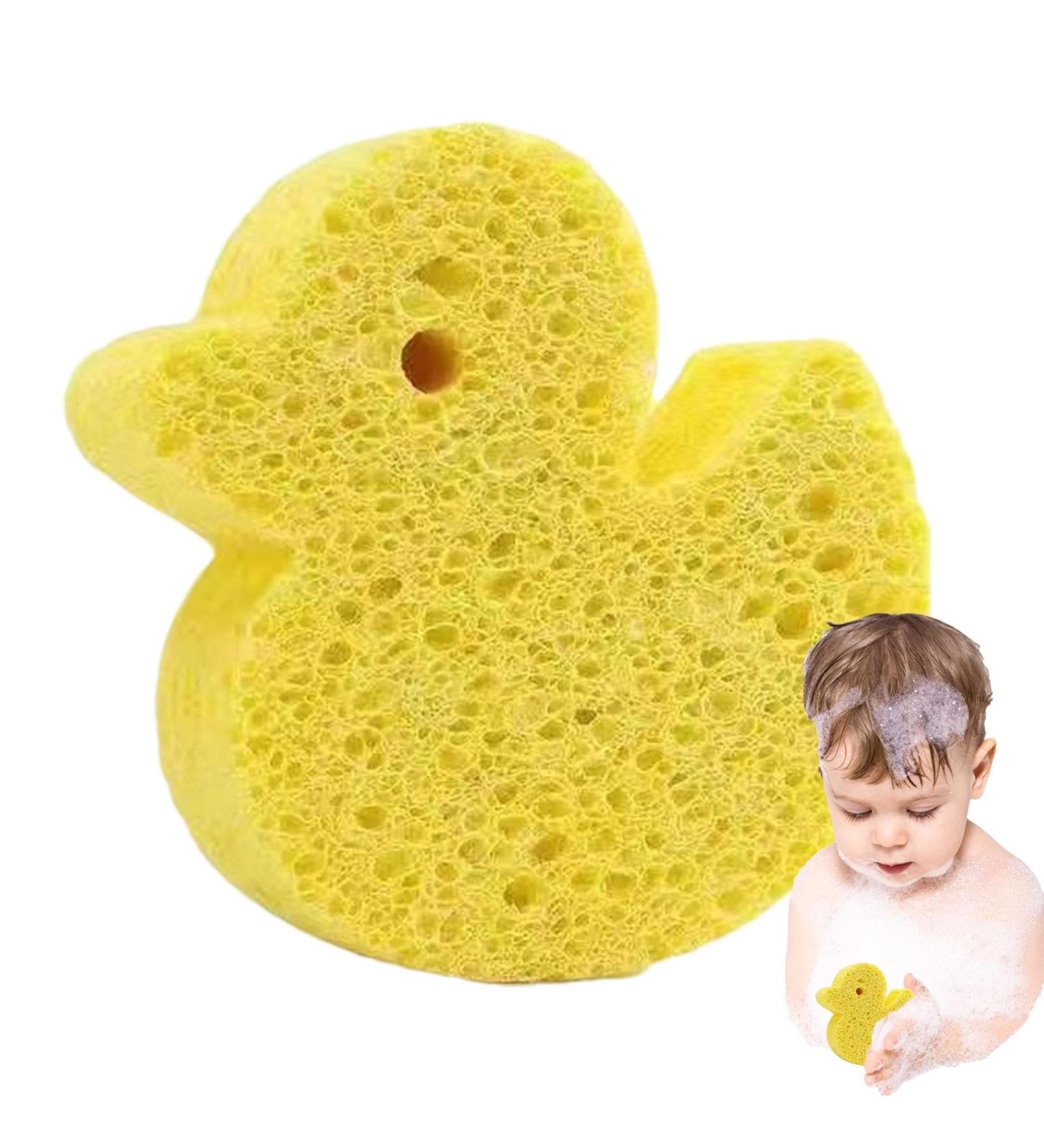 Bath Sponge for Kids - Soft Baby Shower Body Scrubber Shower Sponge Dead Skin Remover Cute Shower Brush Bath Supplies for Toddler Kids Baby Yellow - Buy Online on GoSupps.com