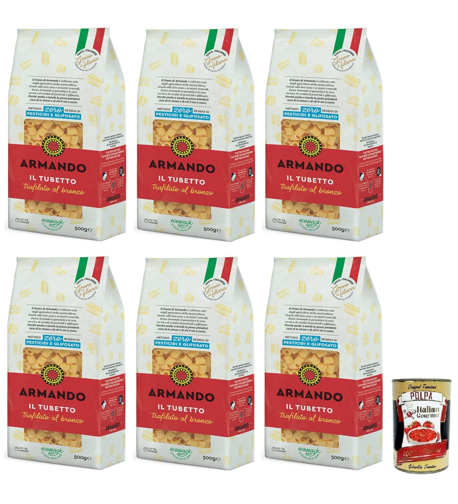  Italian Gourmet E.R. Il Tubetto Bronze Pasta 500 g 100% Italian Pasta + Tomato Pulp Italian Gourmet Tomato Pulp 400 g Box of 6 - Buy Online on GoSupps.com