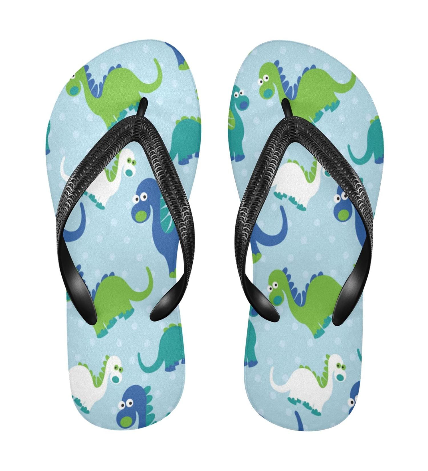 Mnsruu Dinosaur Flip Flops for Men & Women - Blue Size M | Fun & Comfortable Summer Footwear - International Shipping Available - Buy Online on GoSupps.com