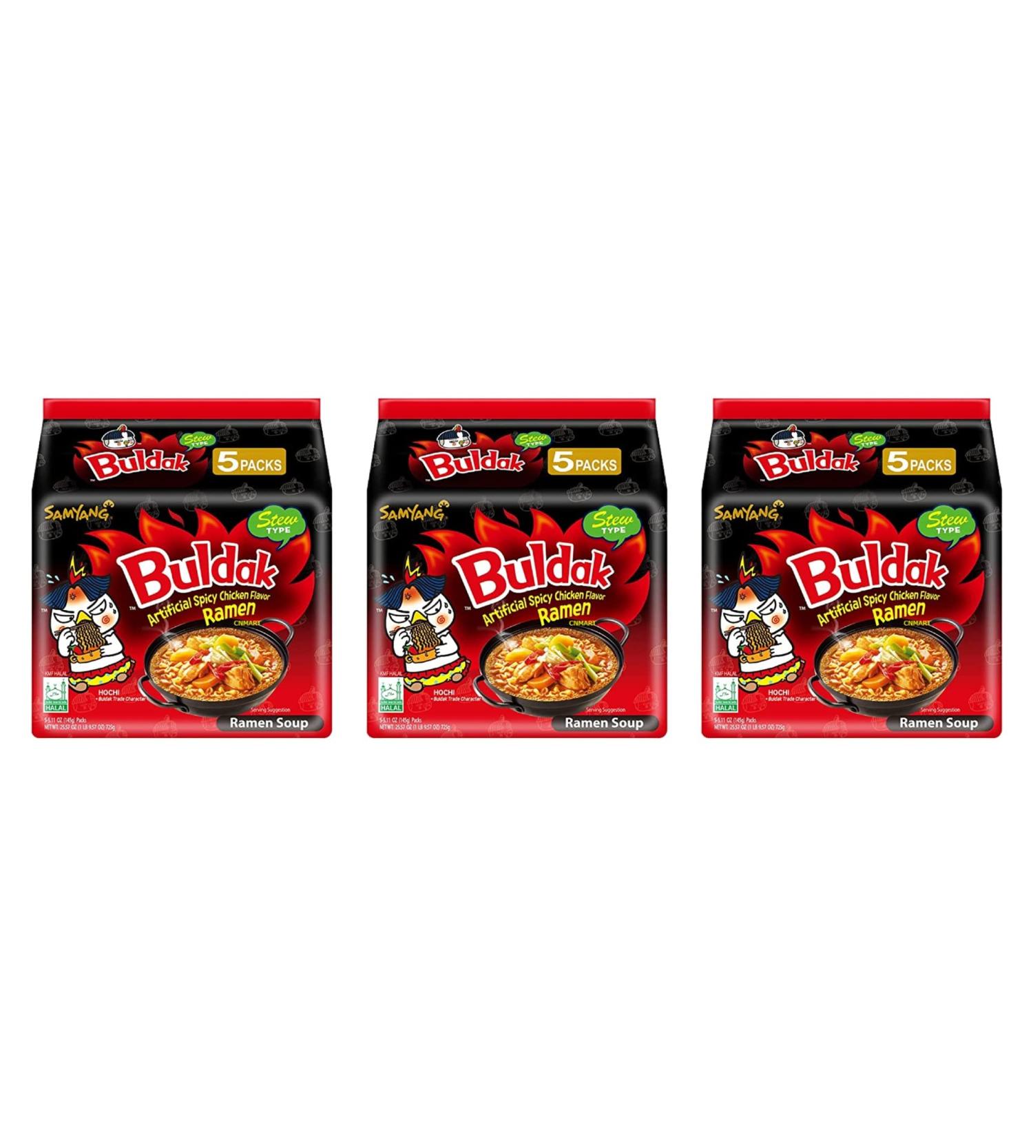 Samyang Buldak Stew Type Hot Chicken Noodle Challenge Ramen (Pack of 15) by CNMART - Buy Online on GoSupps.com