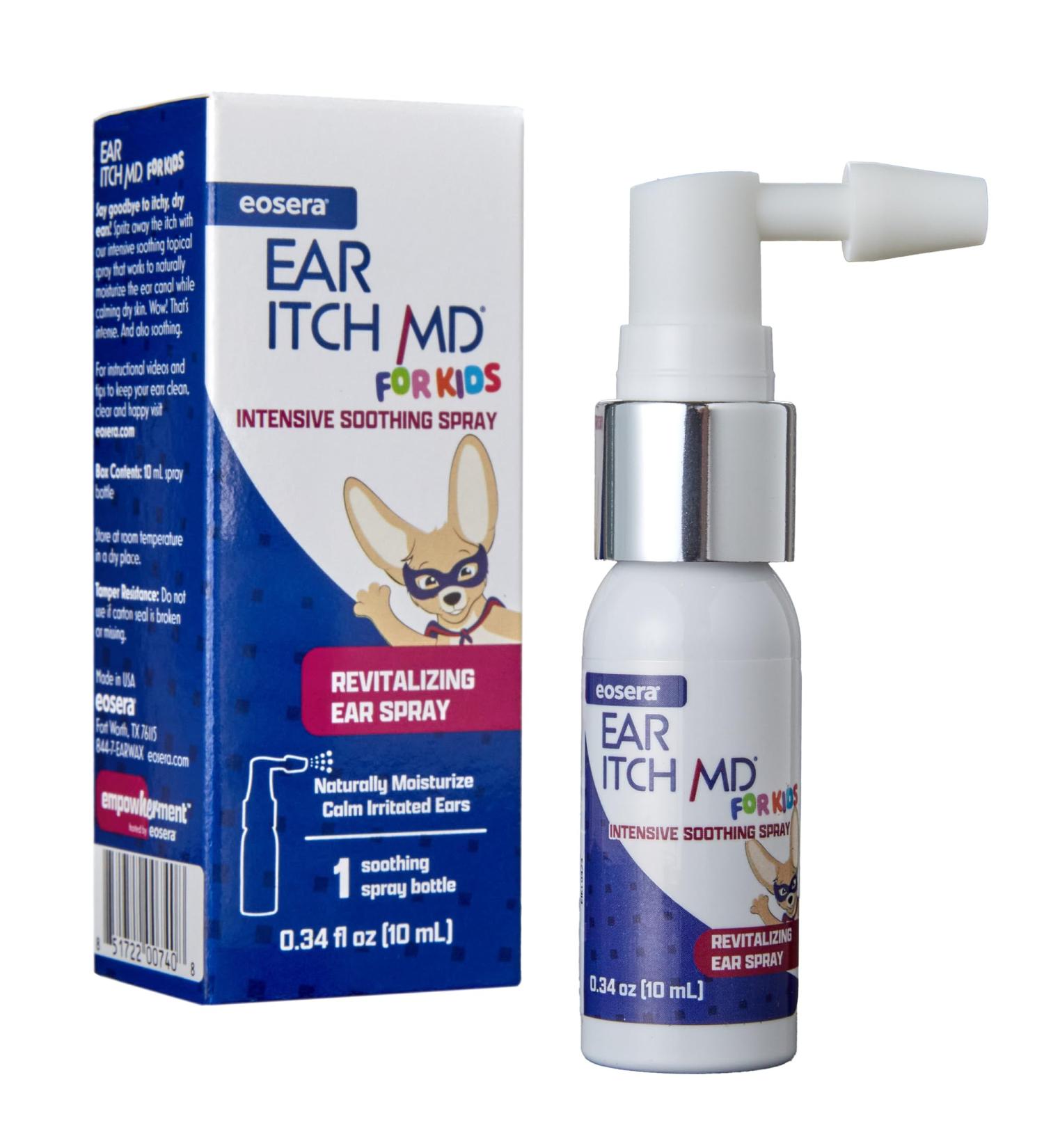 eosera Ear Itch MD for Kids Soothing Ear Drops for Dry Itchy Ears Natural Moisturizing Formula with Vitamin E Relief for Allergies Eczema Dermatitis Safe for Ages 2+ & Hearing Aid Users - Buy Online on GoSupps.com