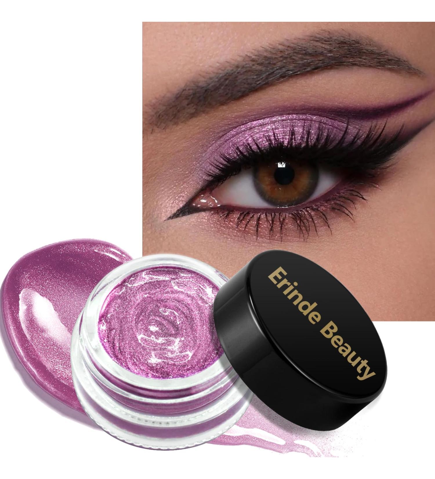 Erinde Shimmer Glitter Cream Eyeshadow - Waterproof Long Lasting Highly Pigmented Metallic Eye Shadow & Eyeliner in Dream Purple for Women - Buy Online on GoSupps.com