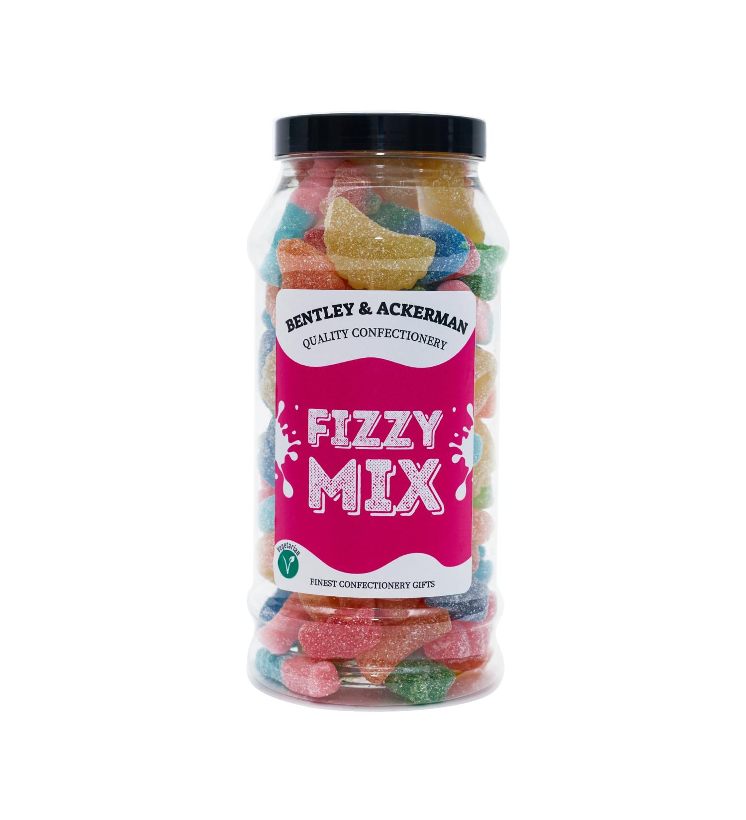 Fizzy Mix - (700g) Original Fizzy Assorted Sweets in a Jar by Bentley & Ackerman Sweet Shop- Vegetarian - Buy Online on GoSupps.com