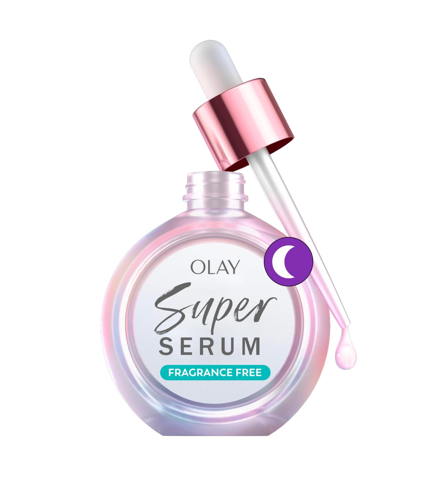 Olay Super Serum Night Repair Fragrance-Free - Niacinamide Peptide Salicylic & Lactic Acid Glycerin - 5-in-1 Skin Care Benefits - Hydrating Evens Tone Reduces Dark Spots Anti-Aging 1.0 Oz 1 Fl Oz (Pack of 1) - Buy Online on GoSupps.com