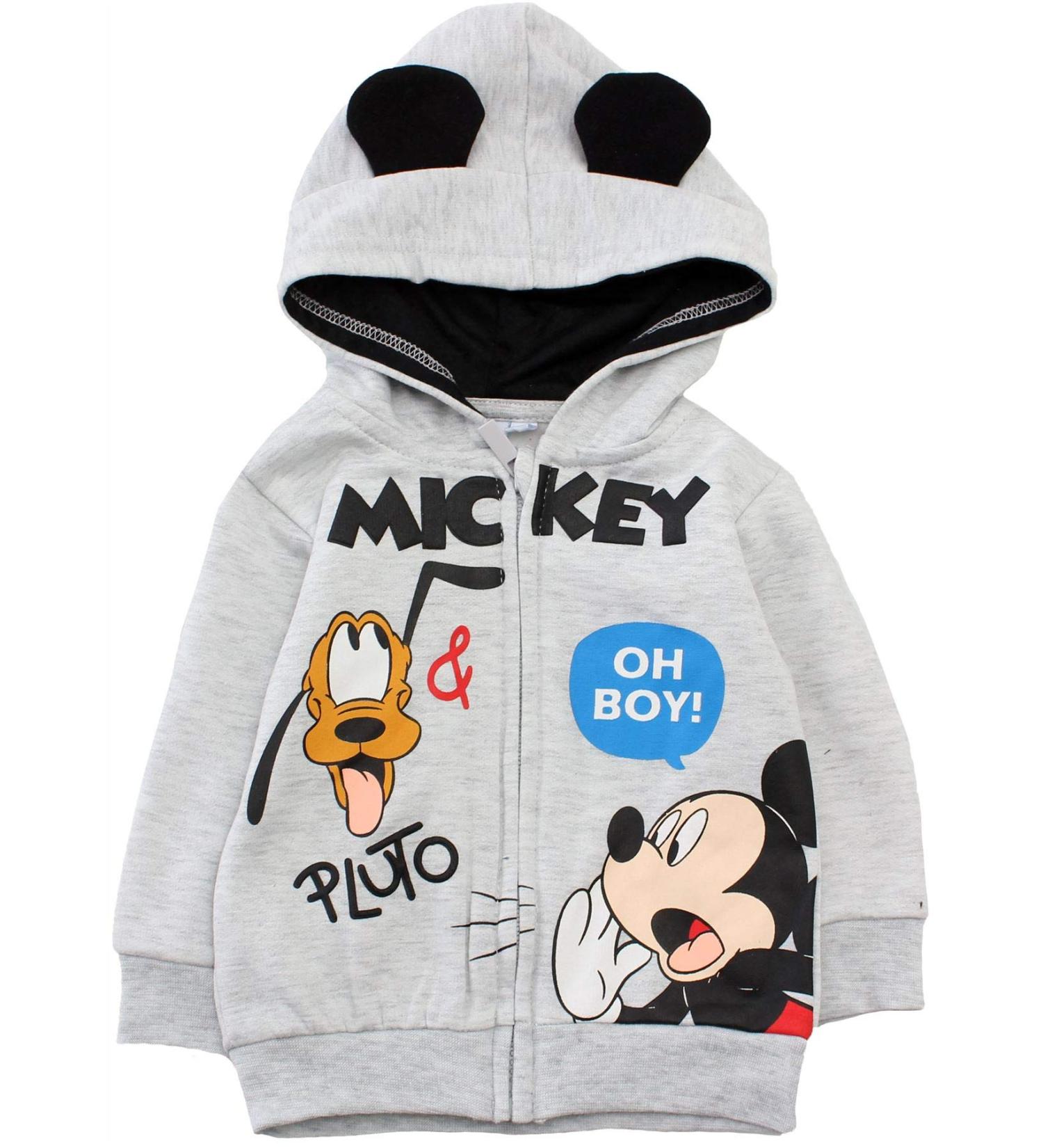 Disney Mickey Mouse Baby-Boys Pluto Oh Boy! Hoodie Jumper Grey 6 Months