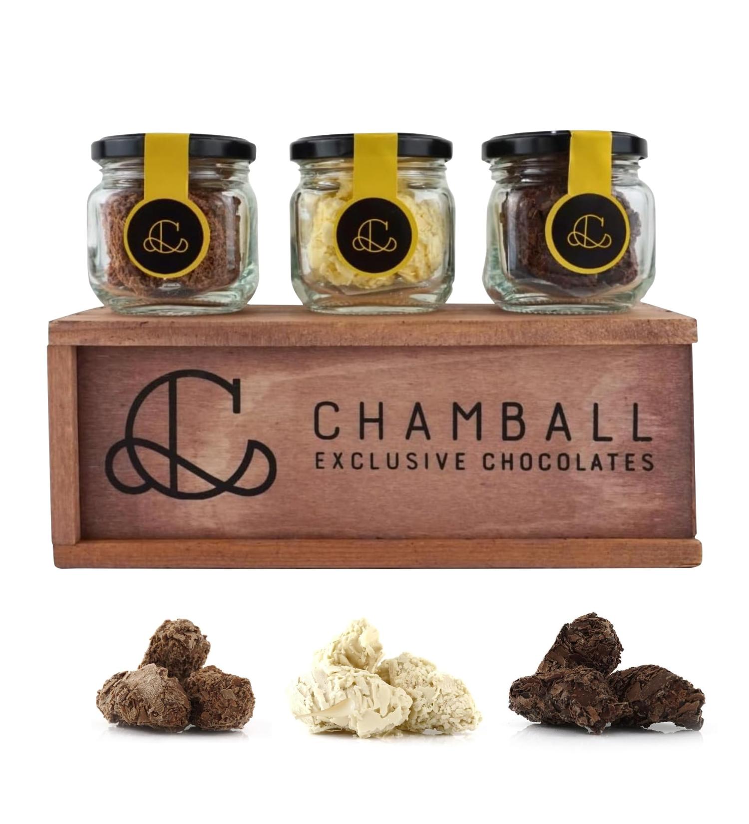 CHAMBALL 15 White Black and Milk Chocolate Truffles Ideal for Tasting and Giving - Set of Artisan Belgian Chocolates - Assortment of Premium Belgian Chocolates - Buy Online on GoSupps.com