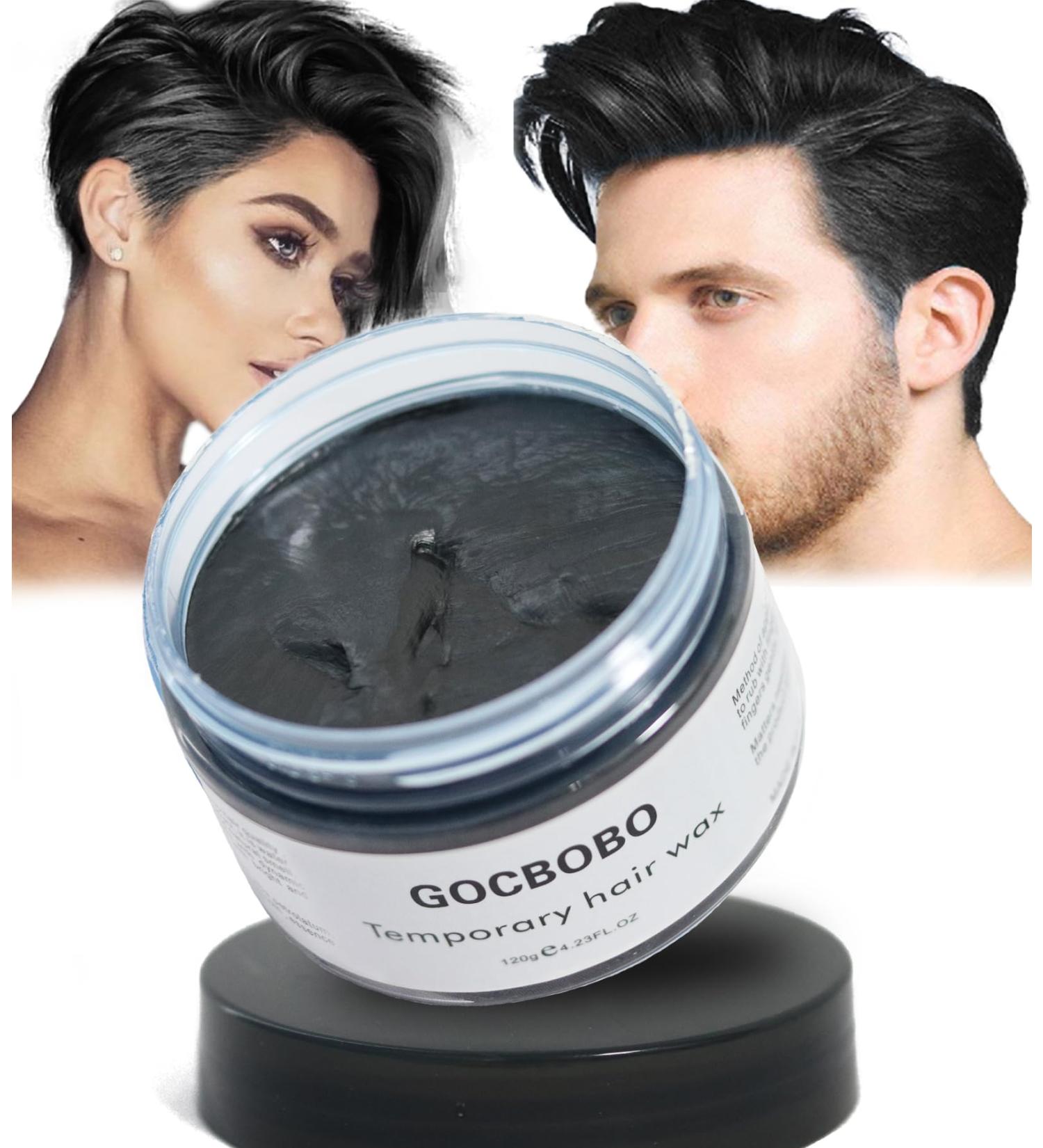GOCBOBO Temporary Hair Colour Wax Washable Black Hair Dye Wax Men's Women's DIY Hair Wax for Party Cosplay Halloween 4.23 Oz light black - Buy Online on GoSupps.com