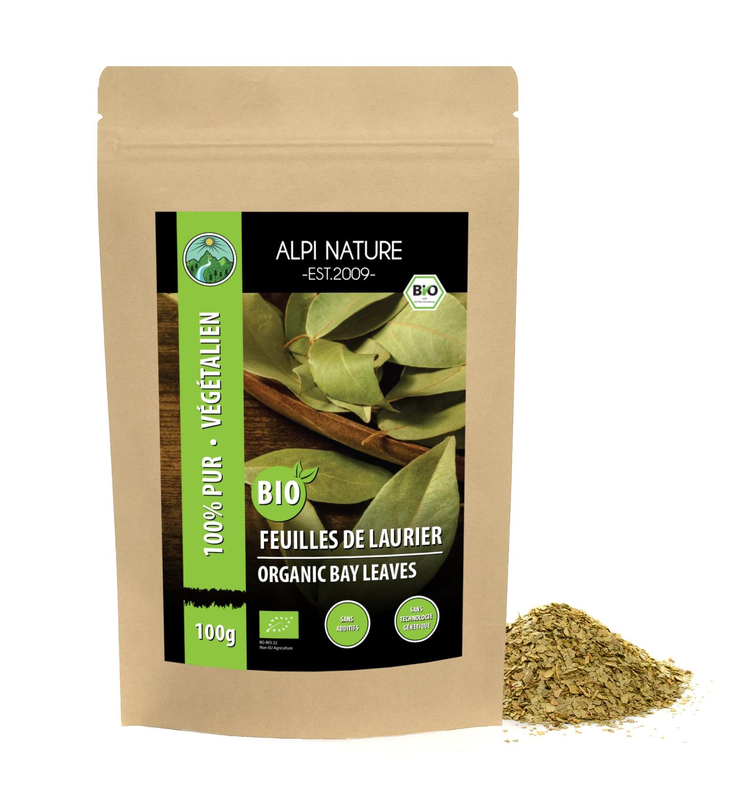 Dried organic bay leaves (100g) organic cut bay leaves bay leaves from controlled organic farming laboratory tested 100% - Buy Online on GoSupps.com