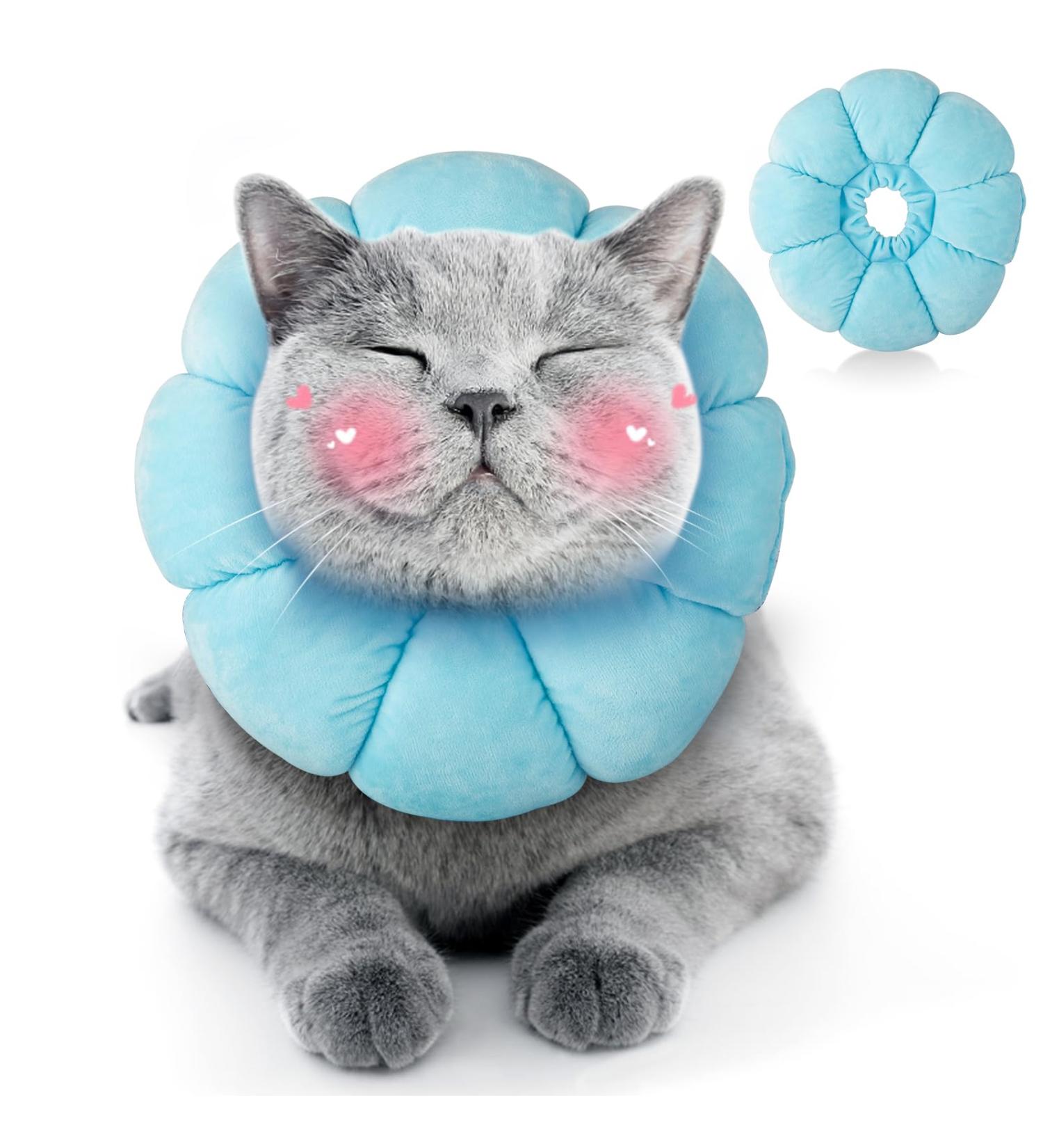 Buy Hylyun Adjustable Halsrause Cat Collar Soft Sunflower Design for Recovery | Ideal for Cats & Small Dogs After Surgery - Buy Online on GoSupps.com