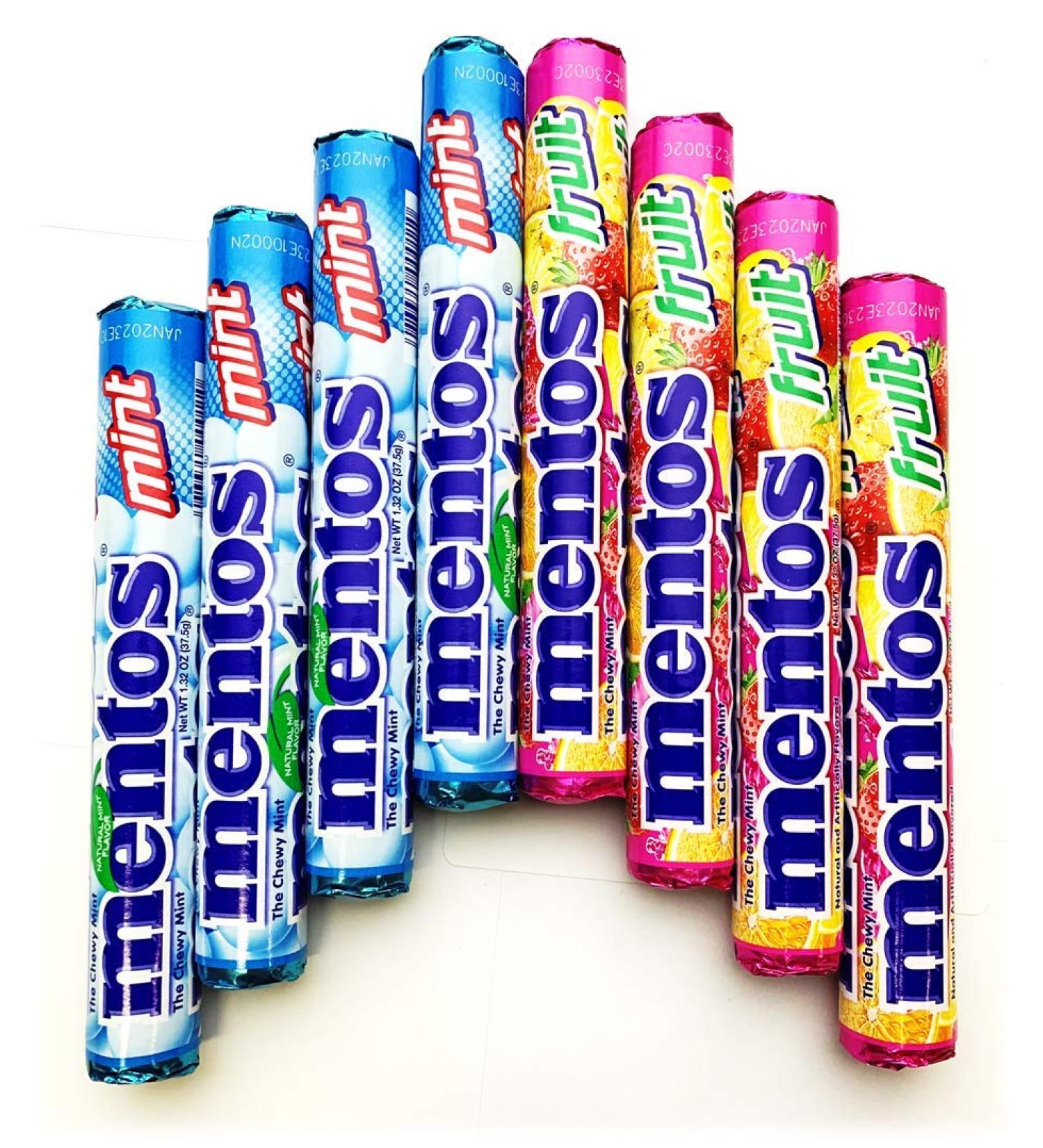 Mentos Pack of 8 Rolls (4 Rolls of Mint and 4 Rolls of Fruit)