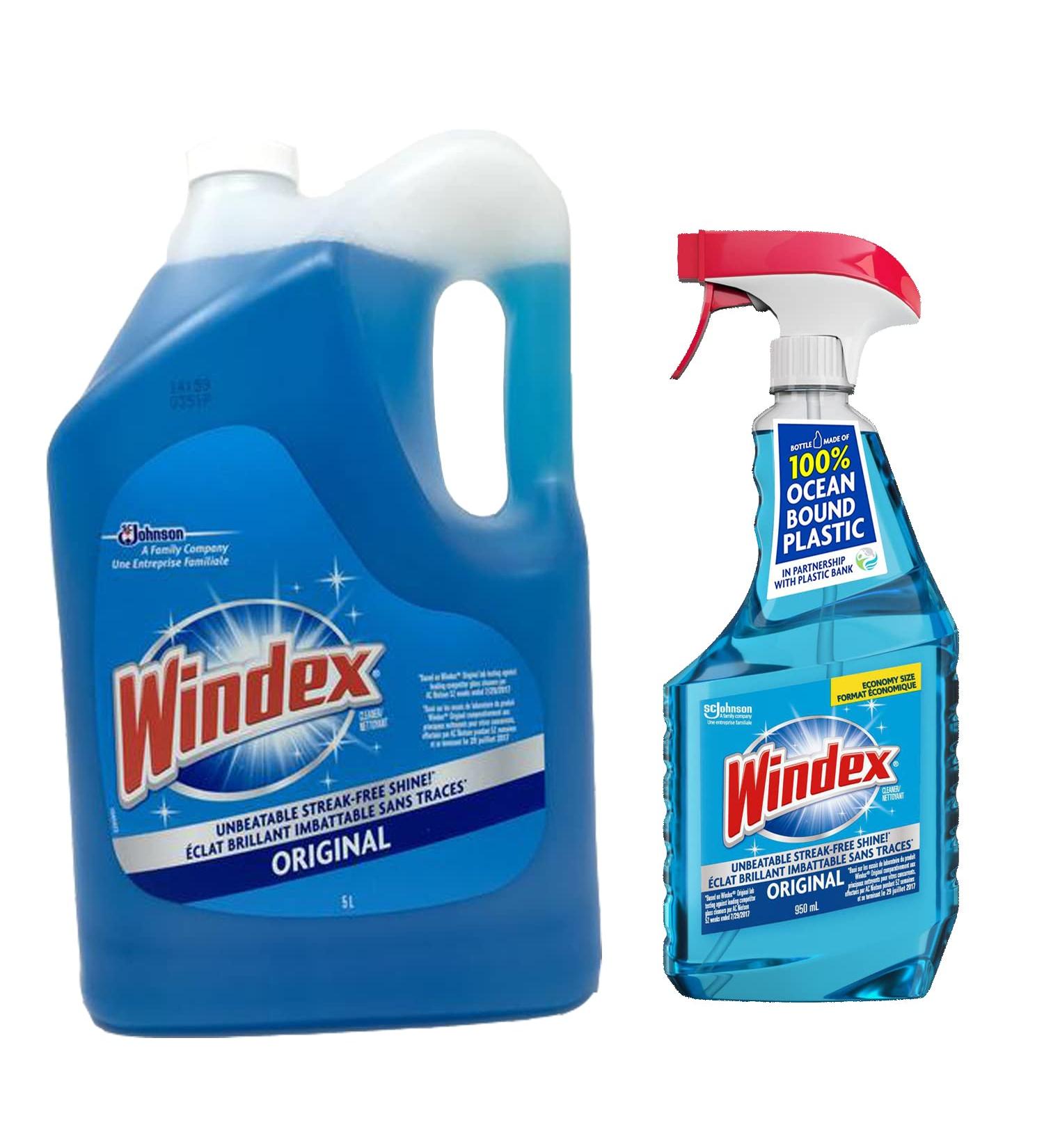 Windex Original Glass Cleaner Set - 5L Refill + 950ml Trigger Spray - Buy Online on GoSupps.com